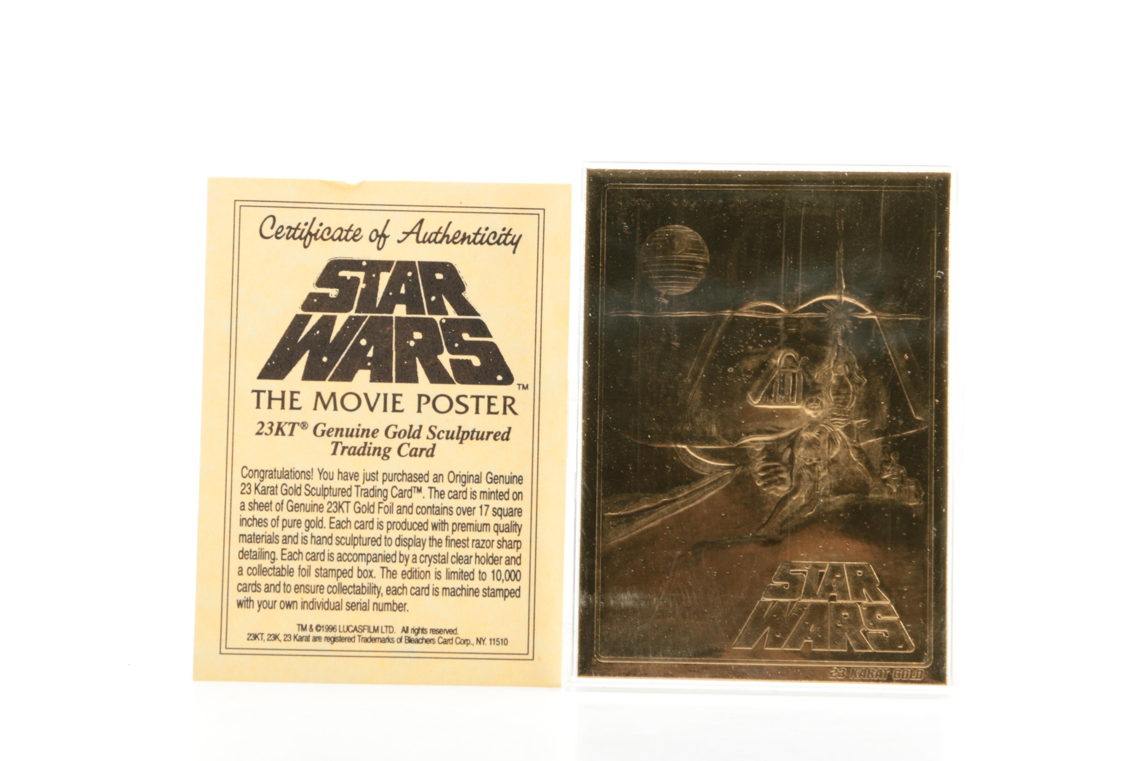 Limited Edition Star Wars 23 Karat Gold Foil Movie Poster Cards