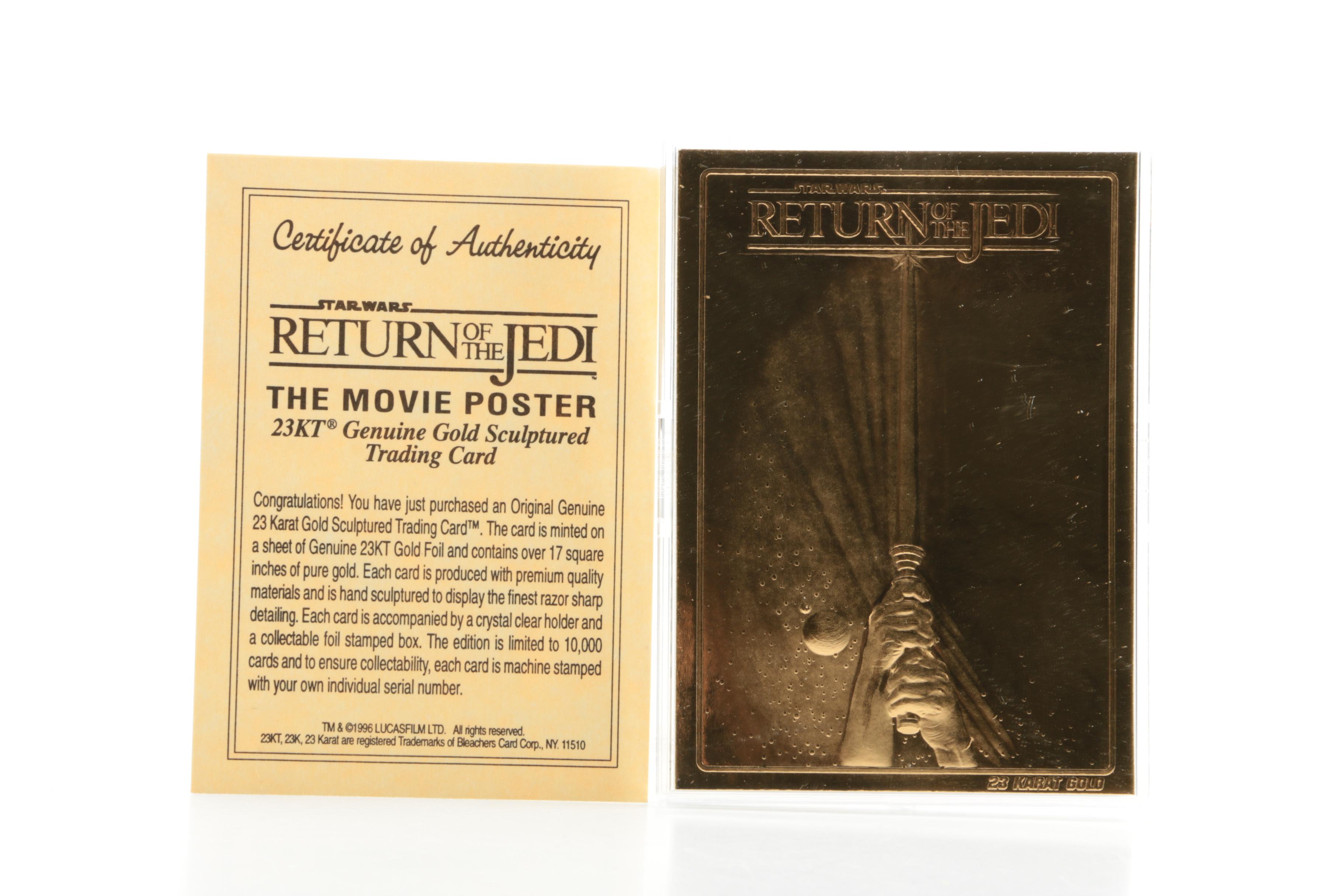 Limited Edition Star Wars 23 Karat Gold Foil Movie Poster Cards