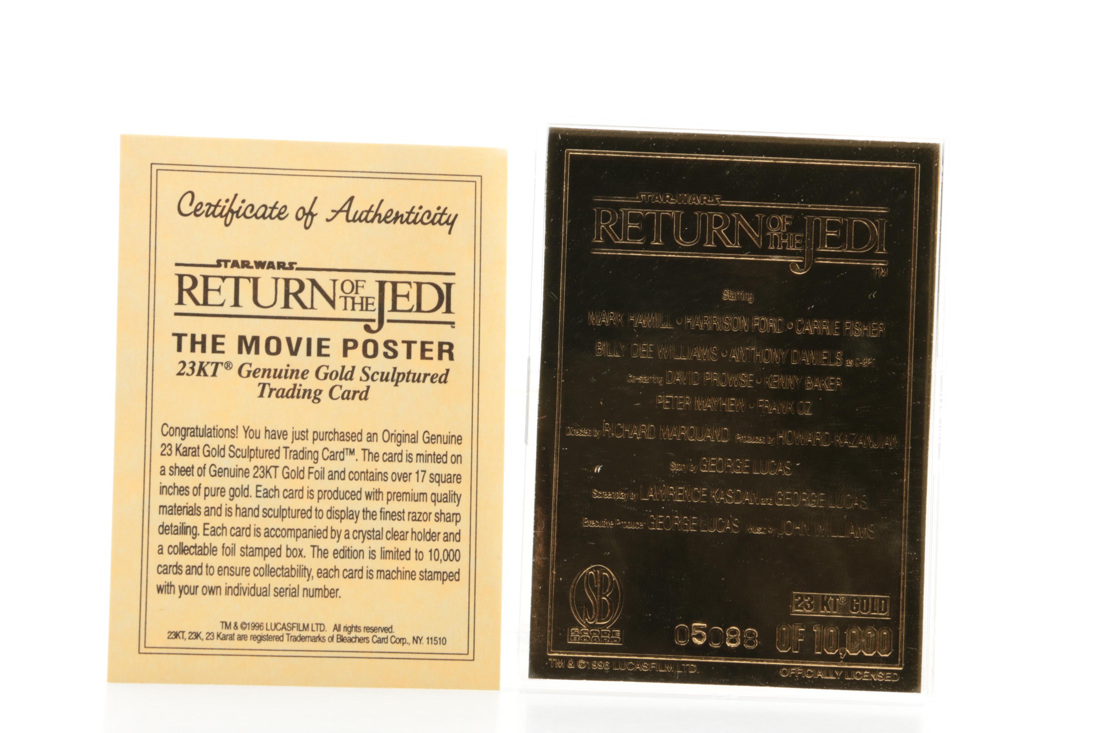 Limited Edition Star Wars 23 Karat Gold Foil Movie Poster Cards
