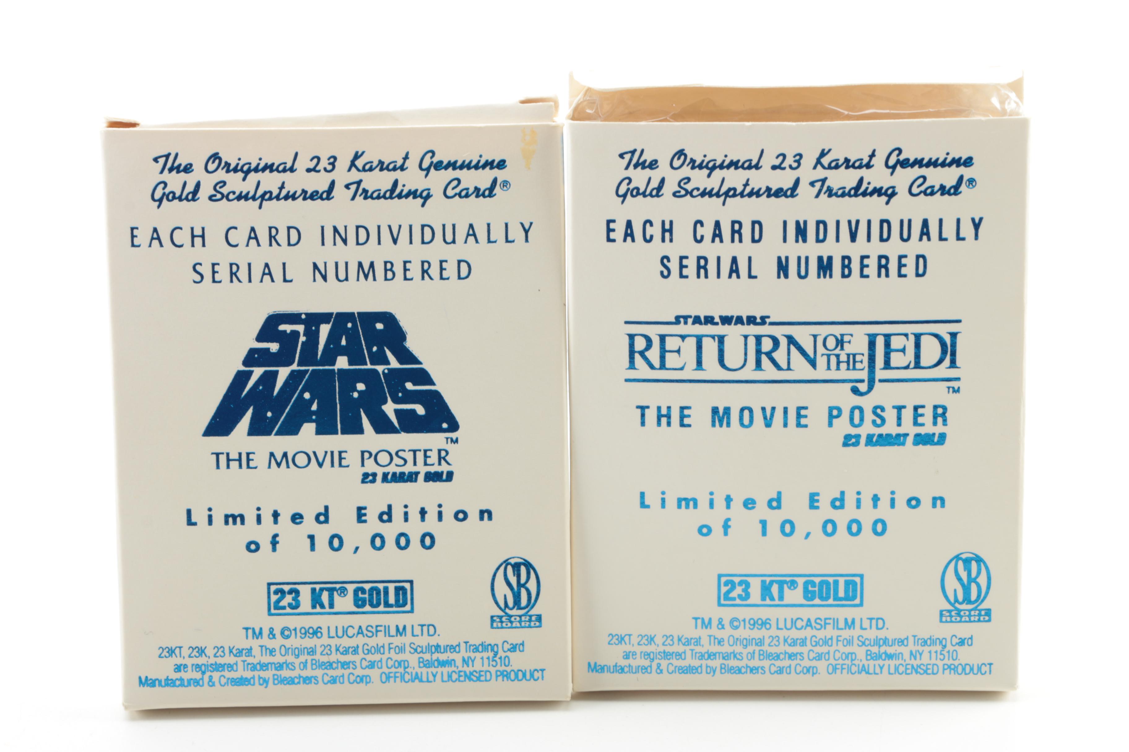 Limited Edition Star Wars 23 Karat Gold Foil Movie Poster Cards
