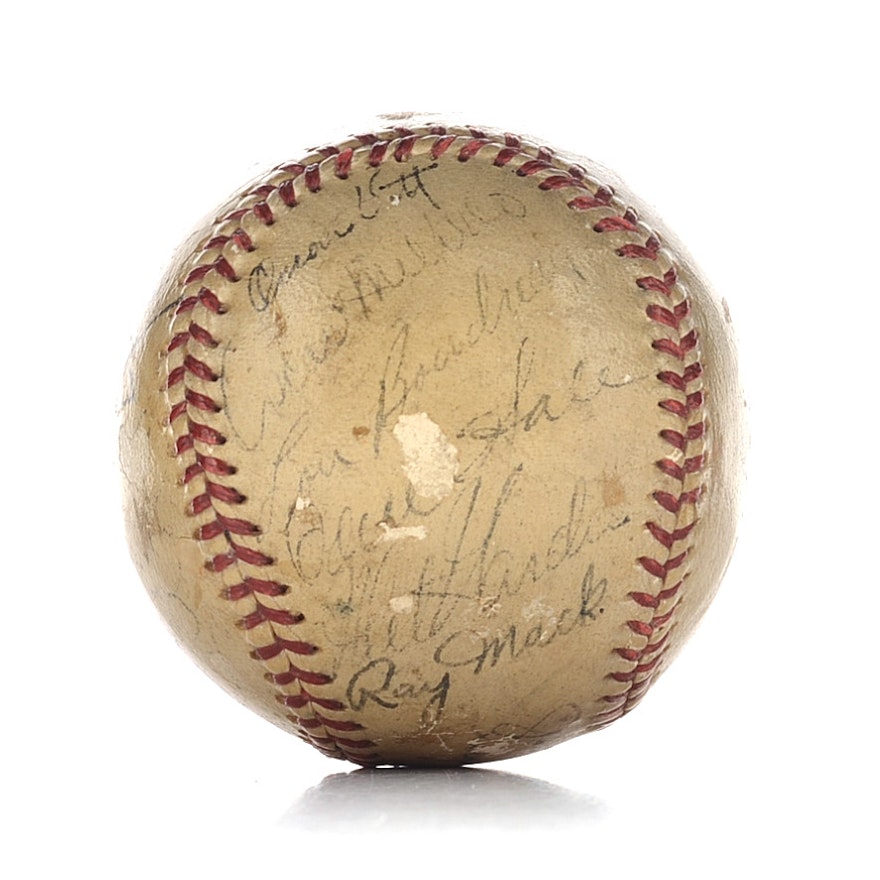 1940 Cleveland Indians Signed Baseball