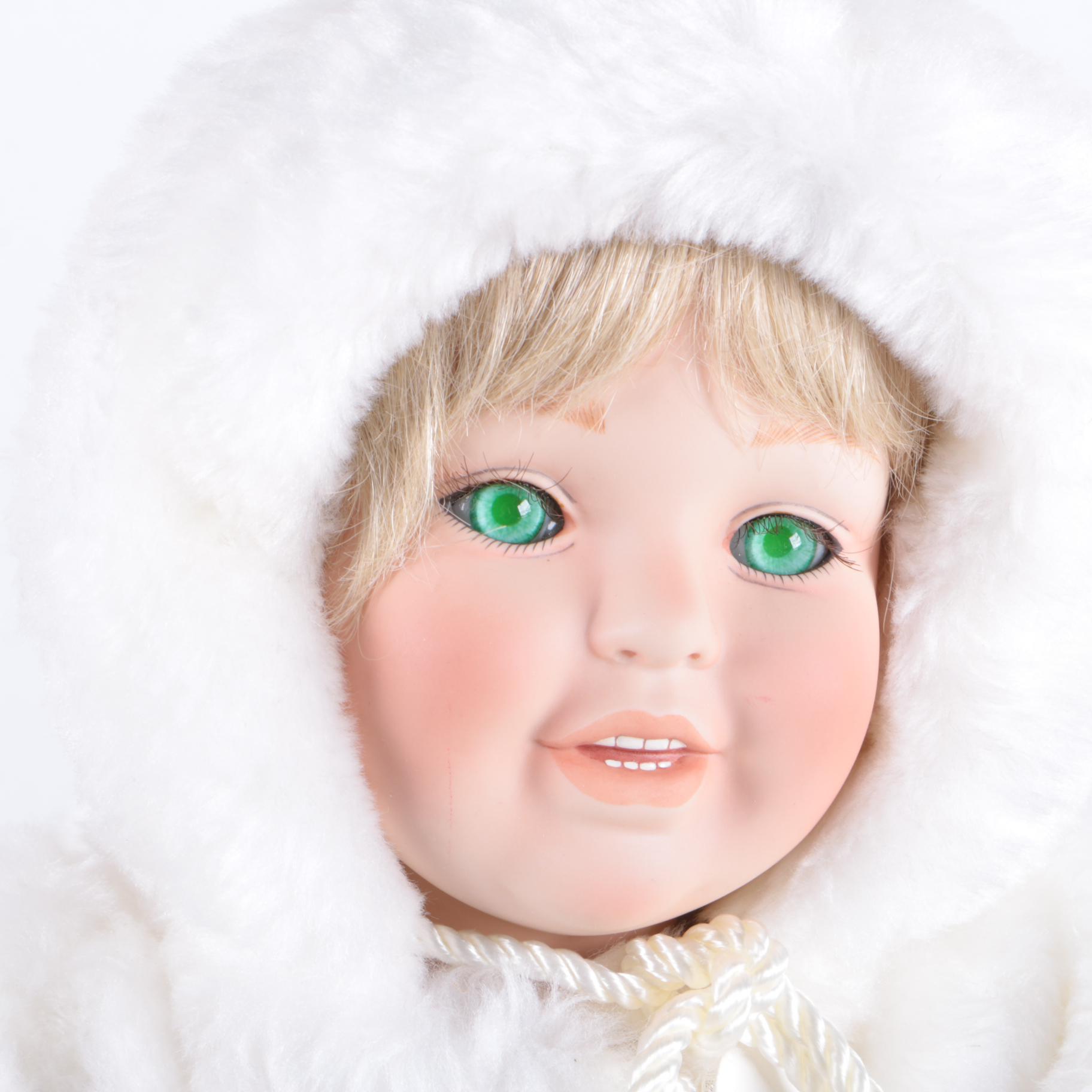 1995 Danbury Mint "Winter Wonder" Porcelain Doll and Plush Polar Bear