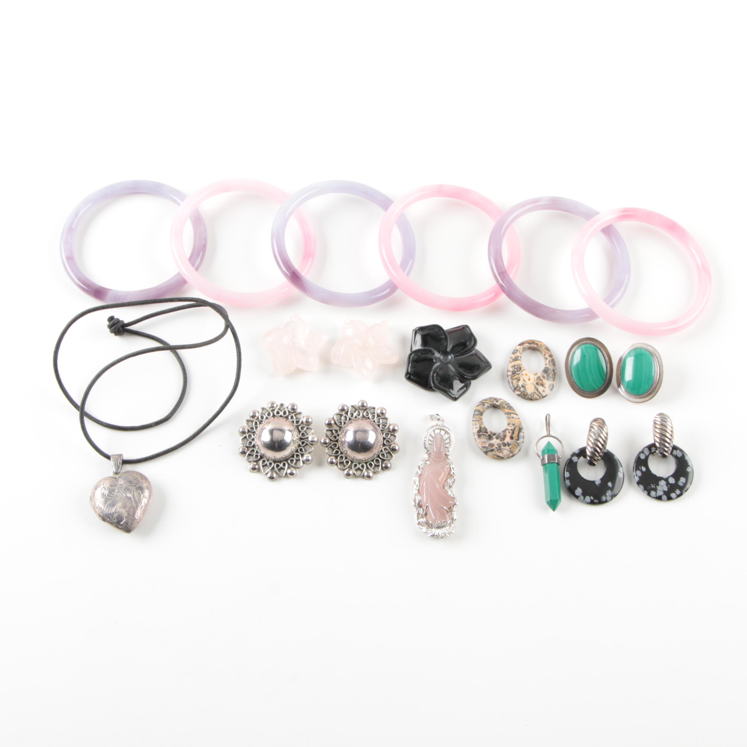 Assorted Sterling Silver Gemstone Costume Jewelry