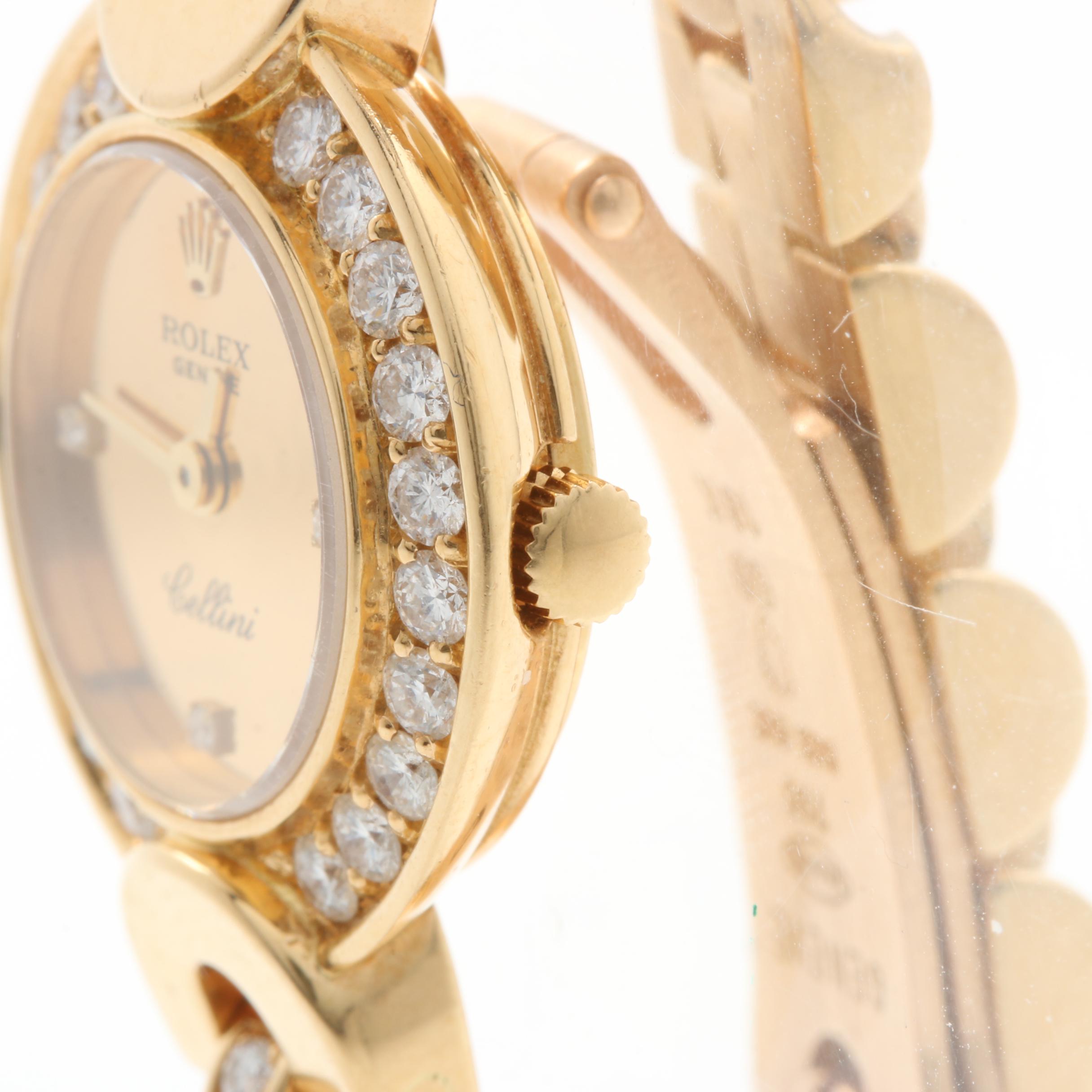 Rolex "Geneve Cellini" 18K Yellow Gold 2.05 CTW Diamond Watch