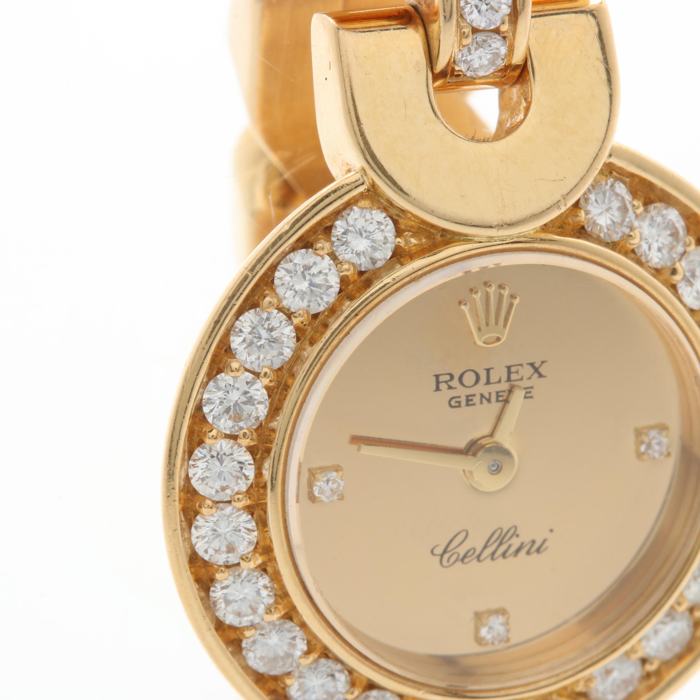 Rolex "Geneve Cellini" 18K Yellow Gold 2.05 CTW Diamond Watch
