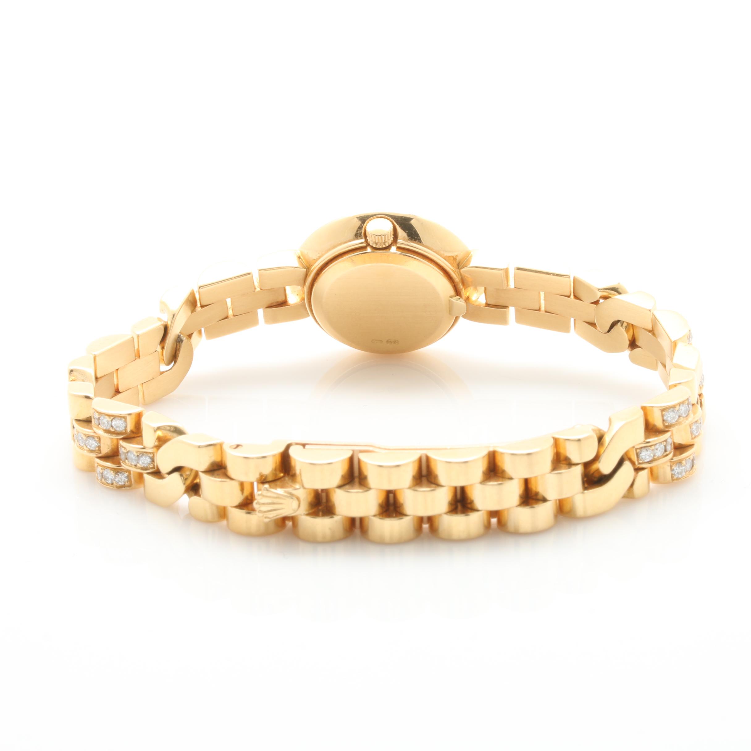 Rolex "Geneve Cellini" 18K Yellow Gold 2.05 CTW Diamond Watch