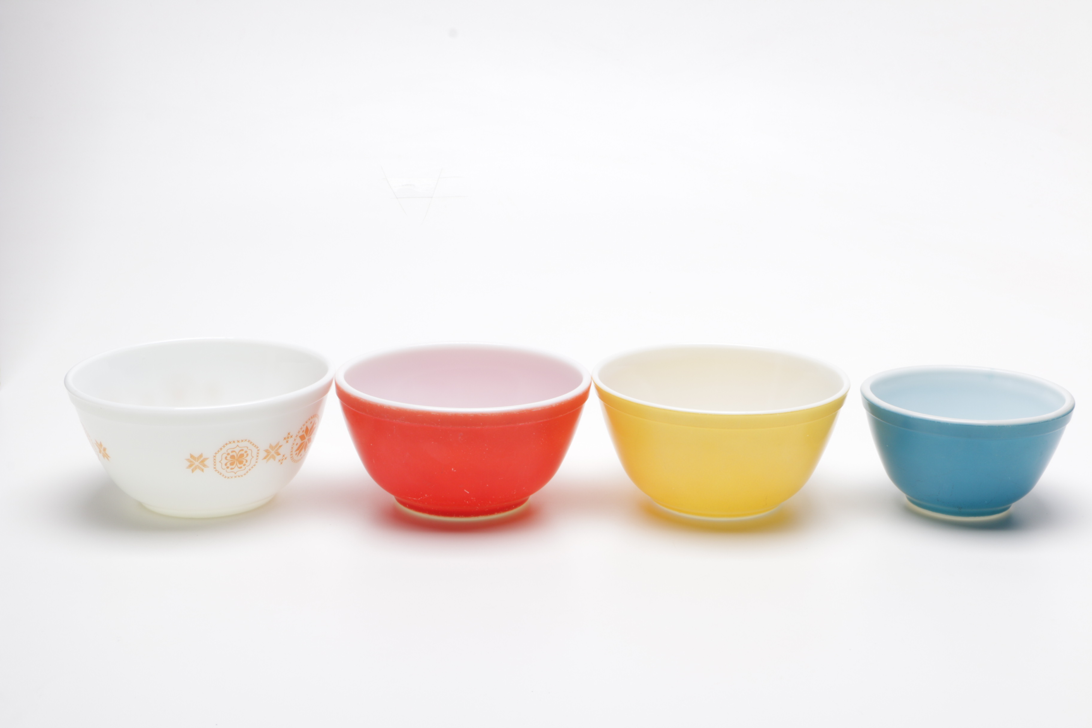 Vintage Pyrex "Primary Colors" and "Town and Country" Mixing Bowls