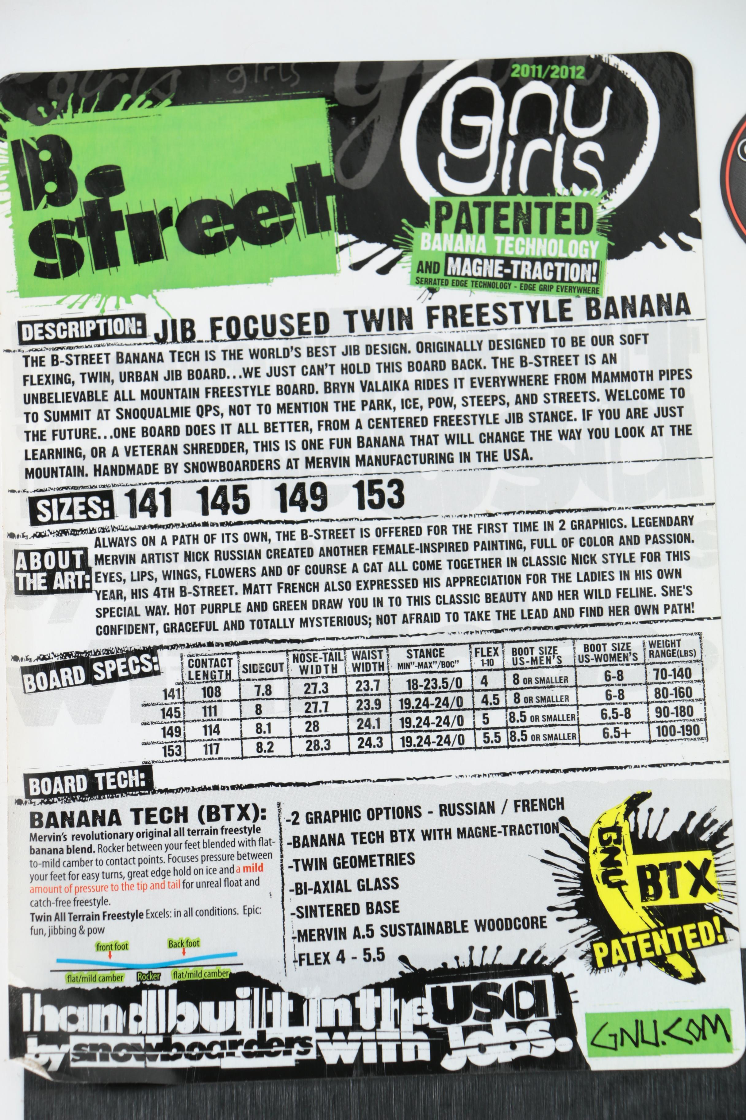 GNU Girls 144 "Park Pickle" Snowboard