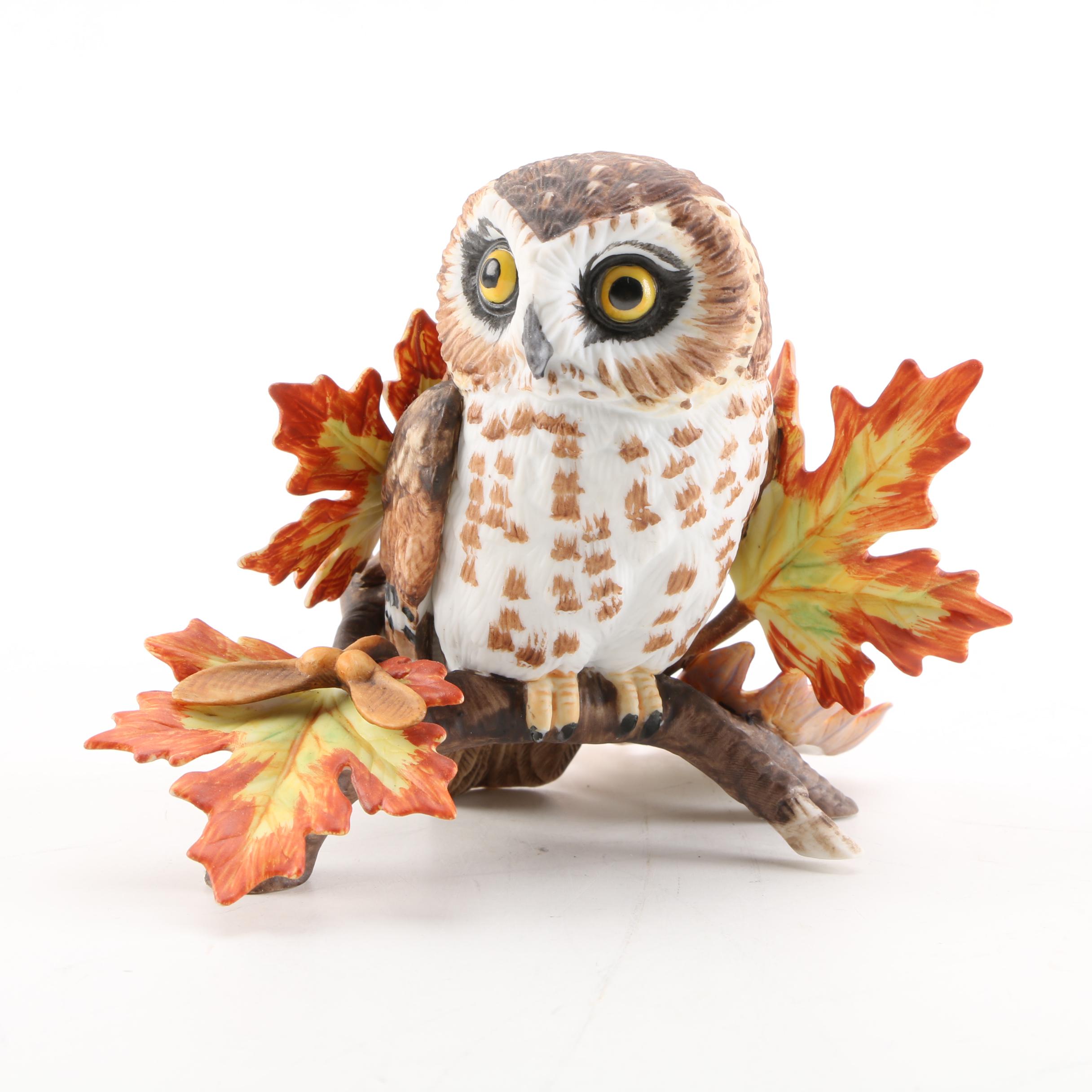 Lenox "Saw Whet Owl" and "Golden Sentinel" Porcelain Figurines