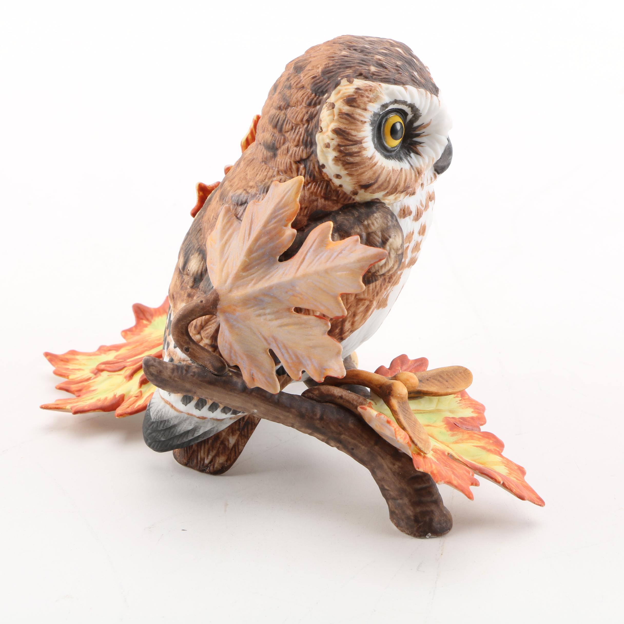 Lenox "Saw Whet Owl" and "Golden Sentinel" Porcelain Figurines