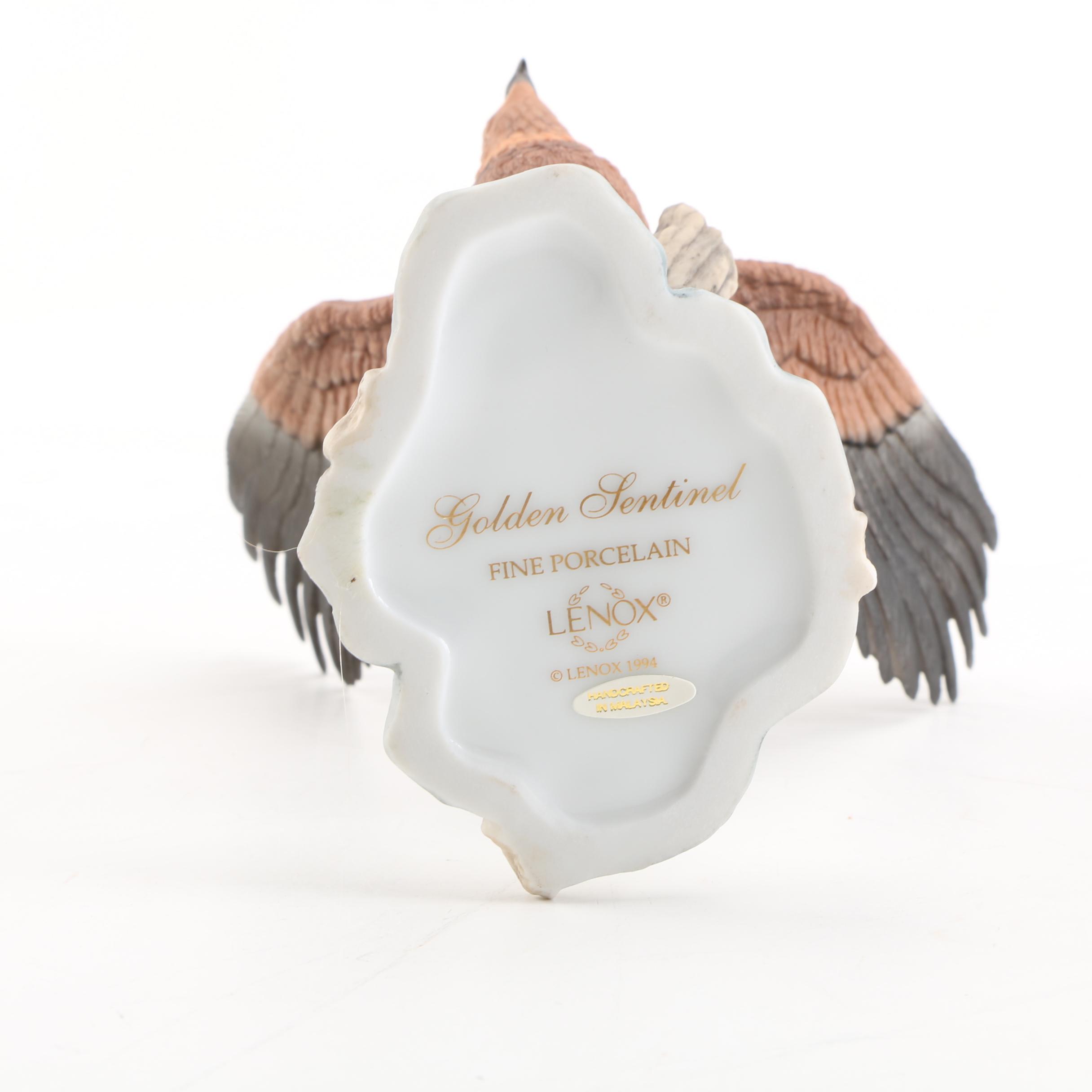 Lenox "Saw Whet Owl" and "Golden Sentinel" Porcelain Figurines