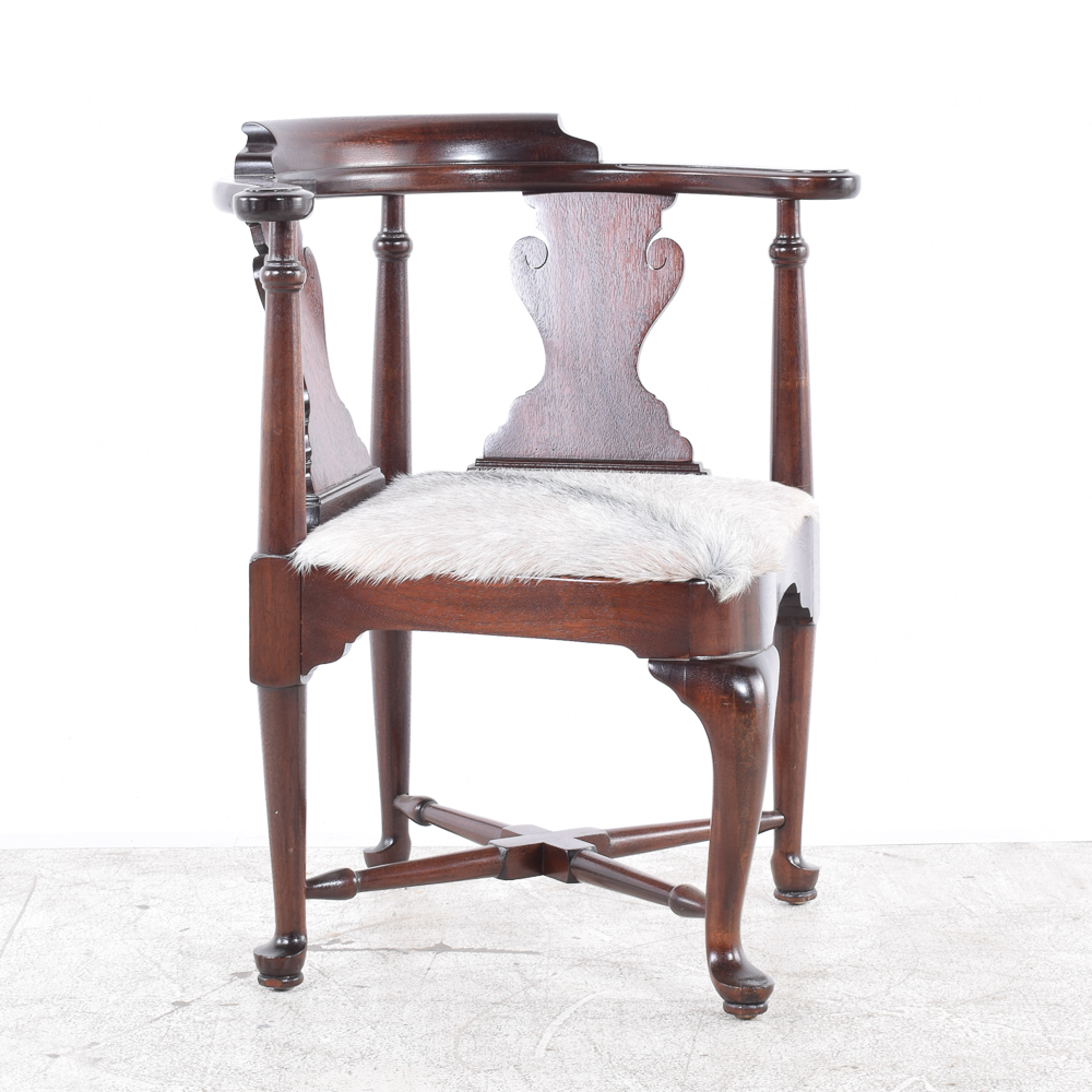 Vintage Chippendale Style Mahogany Corner Chair by Drexel