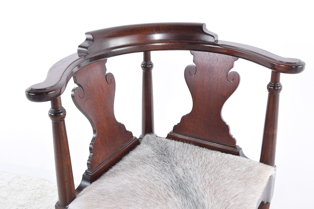 Vintage Chippendale Style Mahogany Corner Chair by Drexel