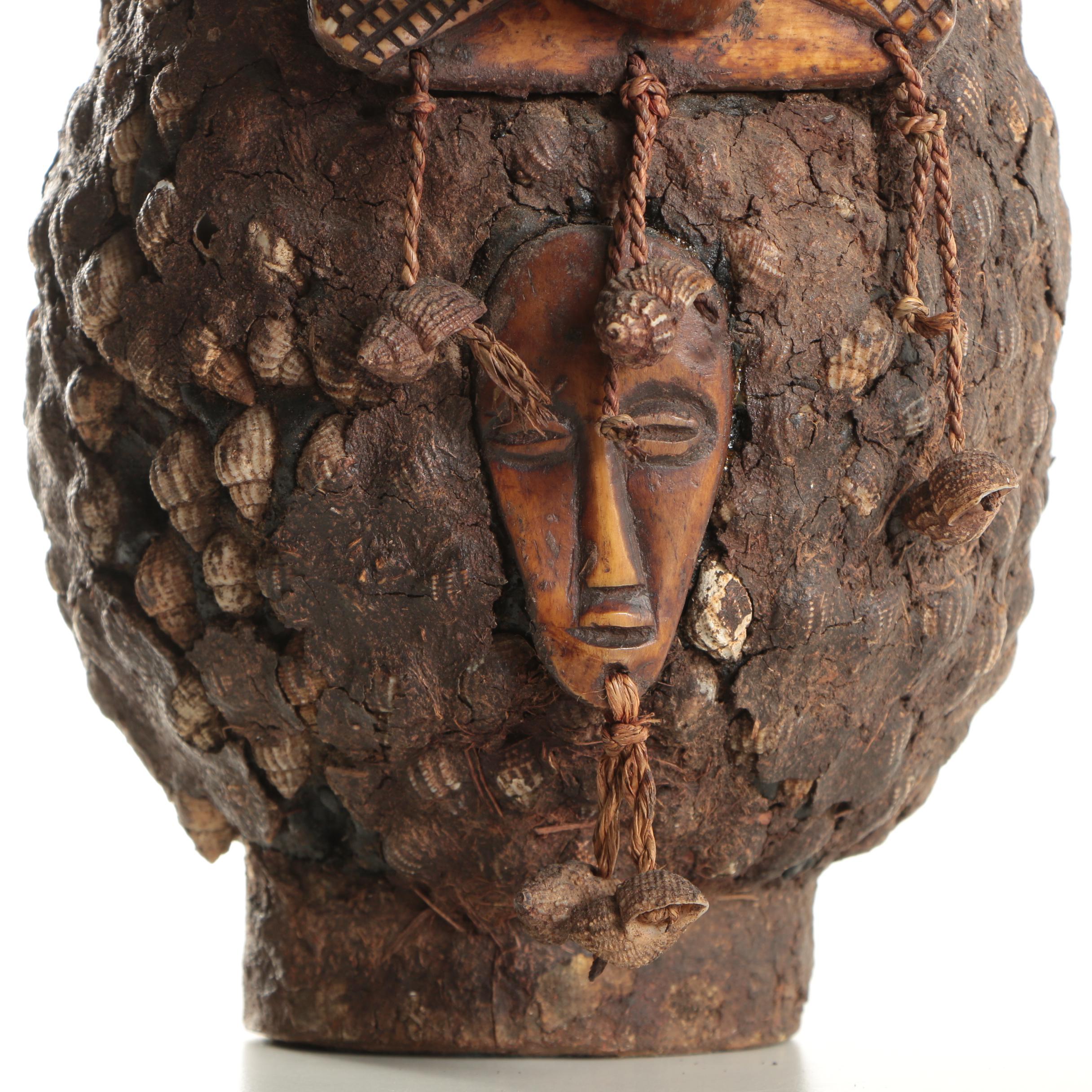 African Shell and Bone Water Pipe