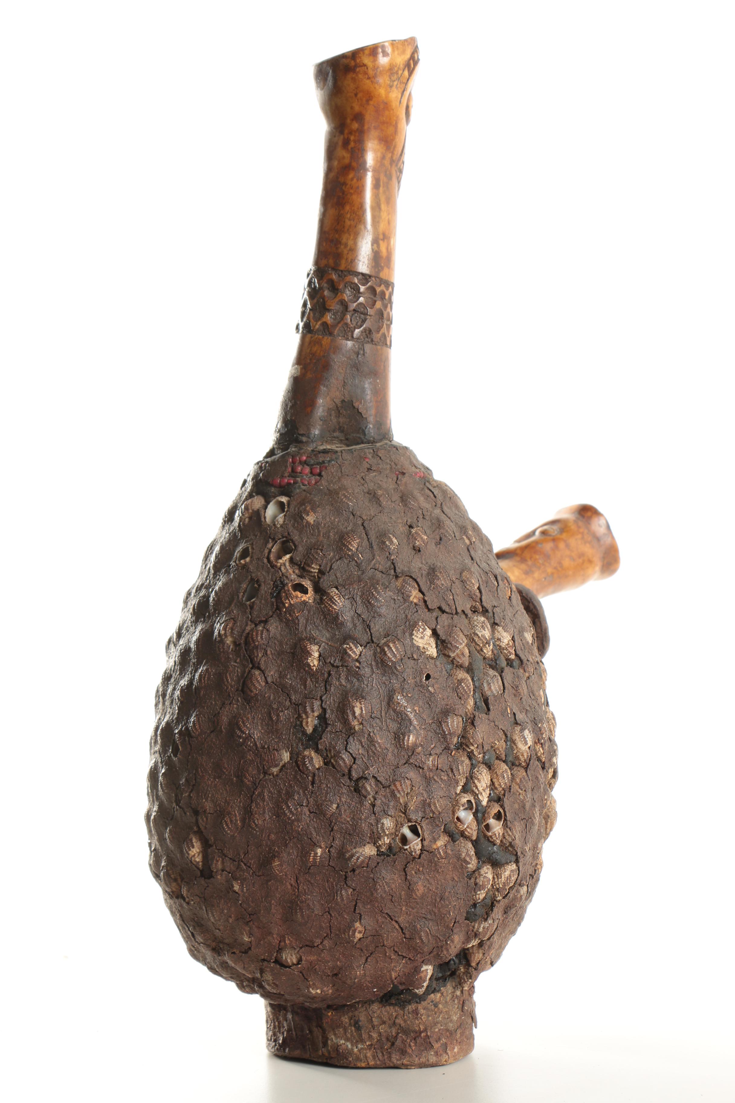 African Shell and Bone Water Pipe