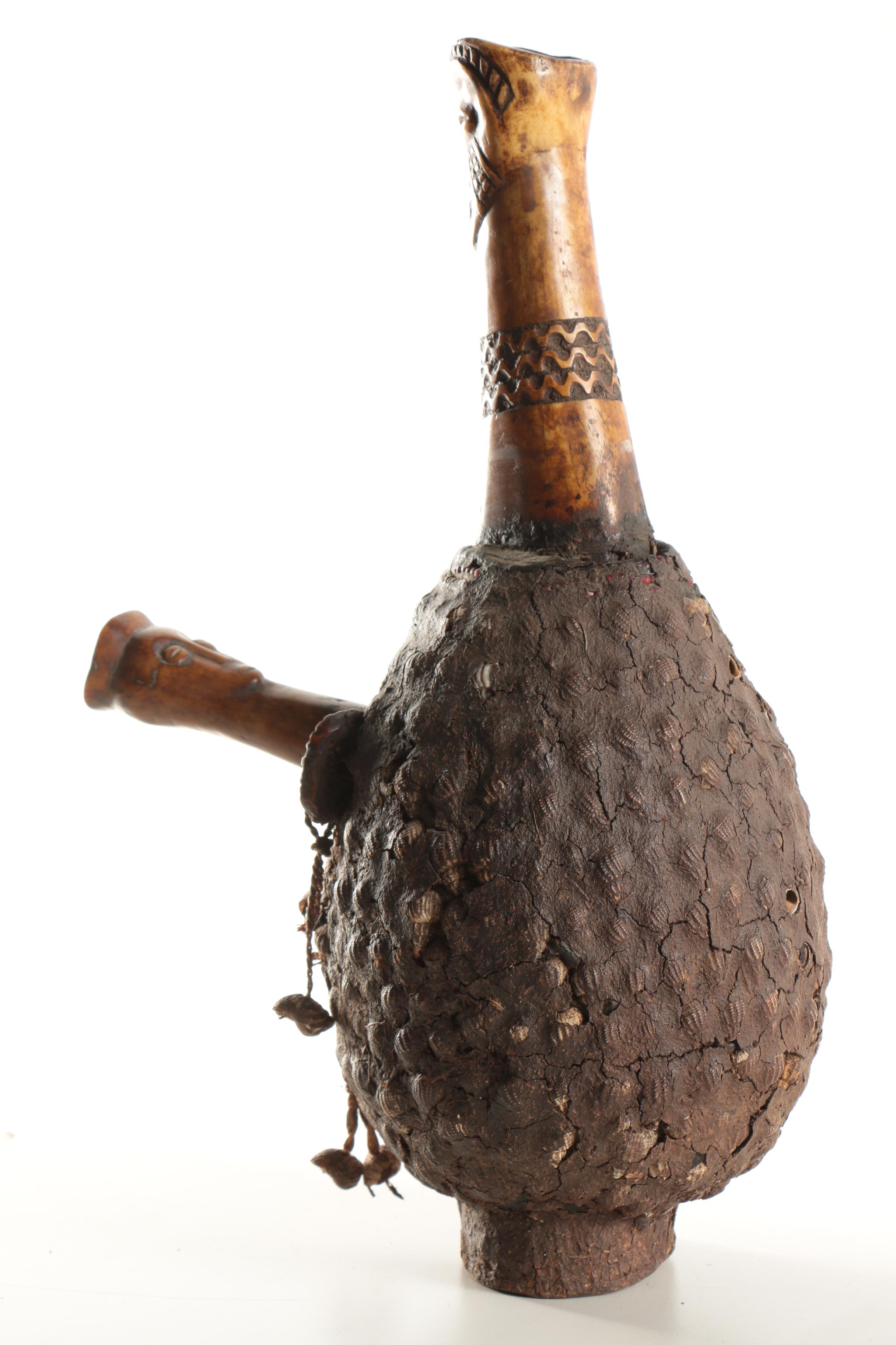 African Shell and Bone Water Pipe