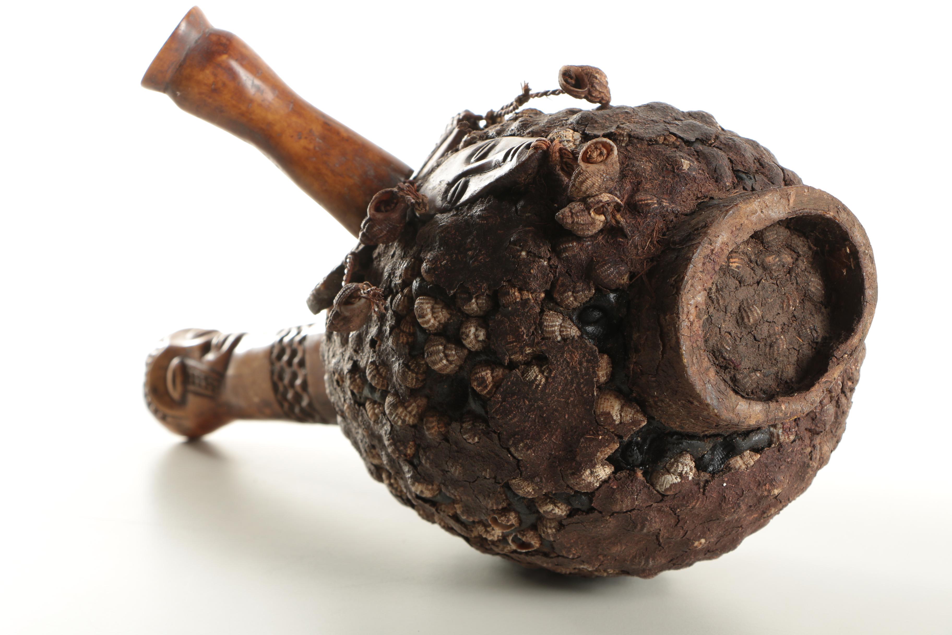 African Shell and Bone Water Pipe