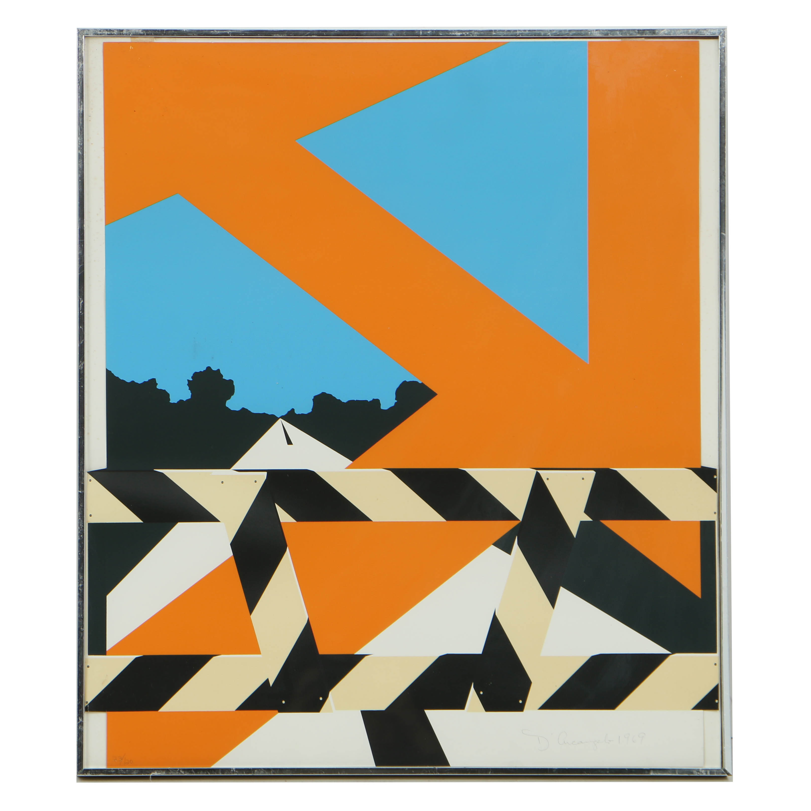 Allan D'Arcangelo Limited Edition Serigraph on Paper "Bridge Barrier"