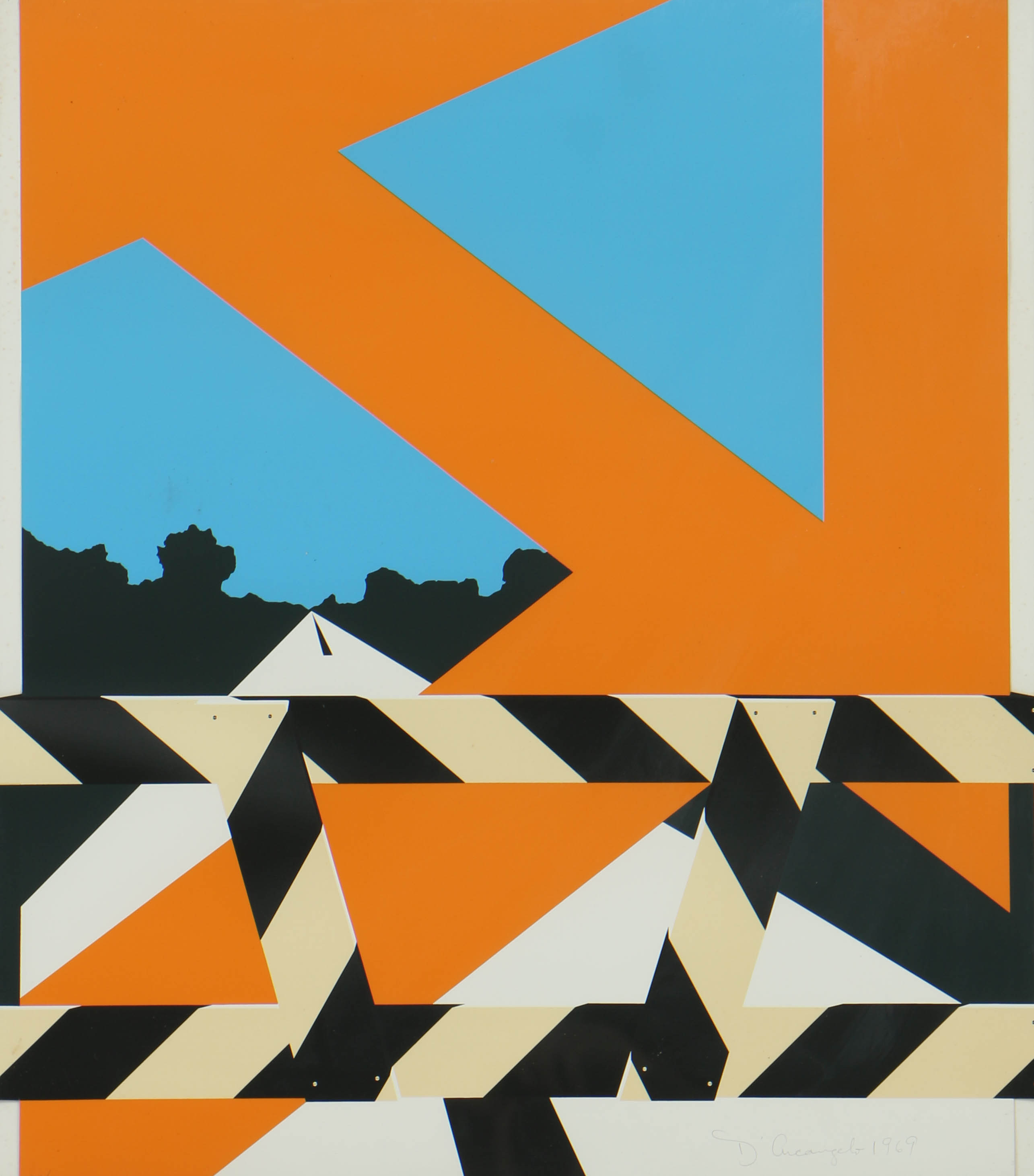 Allan D'Arcangelo Limited Edition Serigraph on Paper "Bridge Barrier"