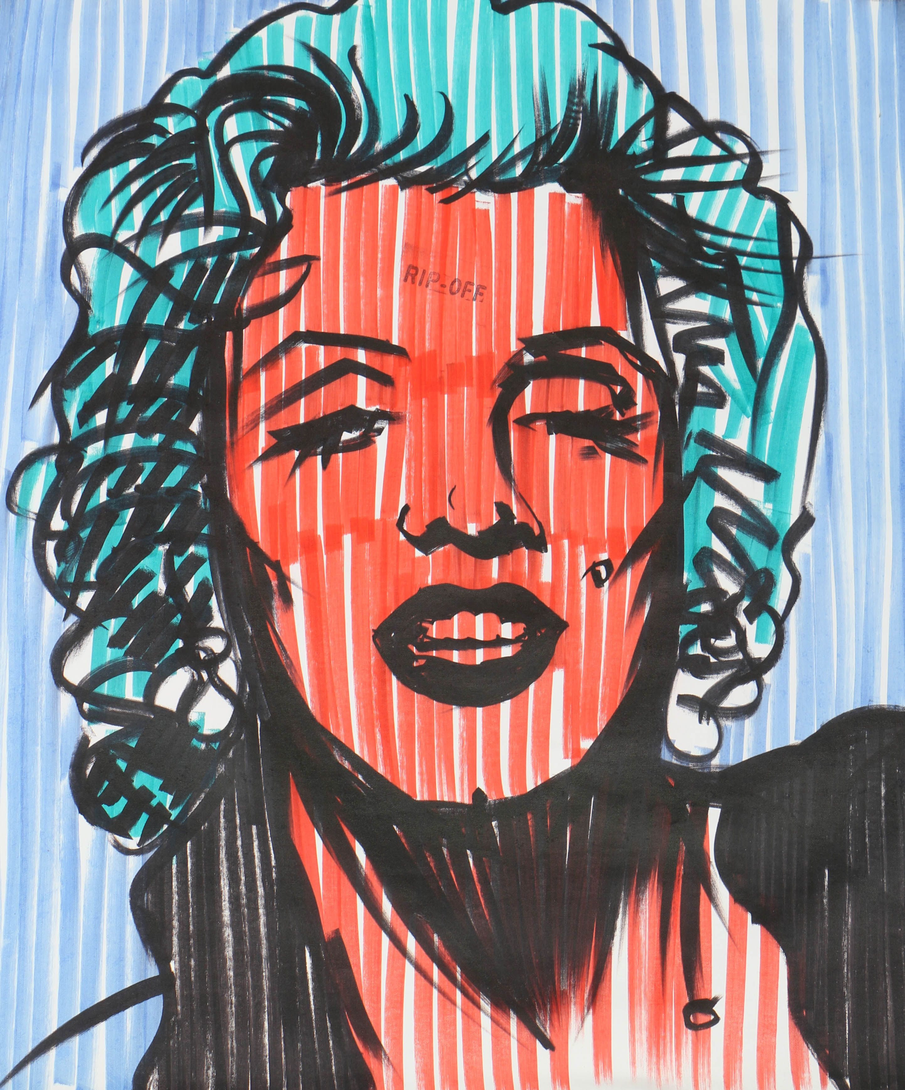 Nick Vukmanovich Permanent Marker on Canvas "Marilyn Photo"