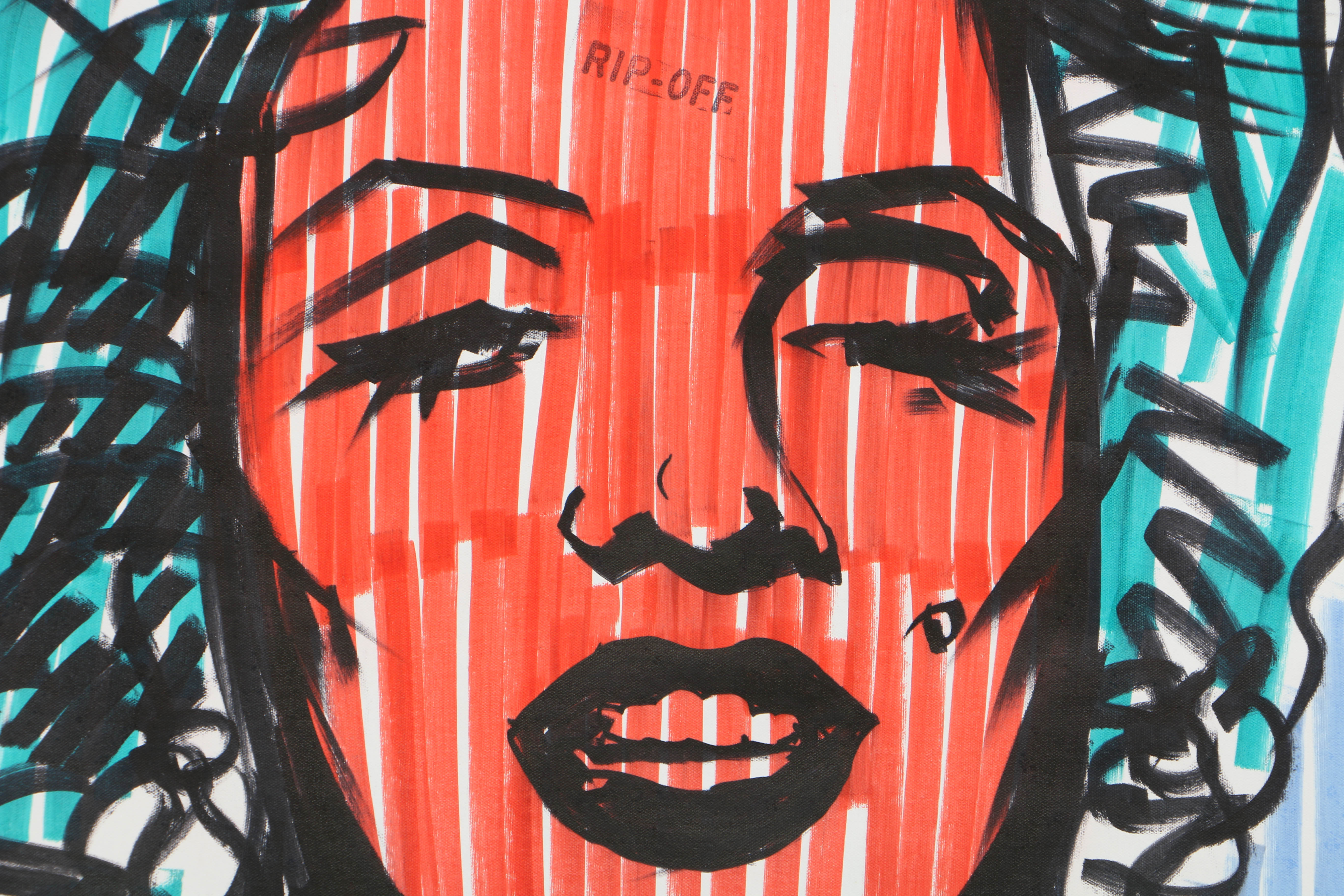 Nick Vukmanovich Permanent Marker on Canvas "Marilyn Photo"