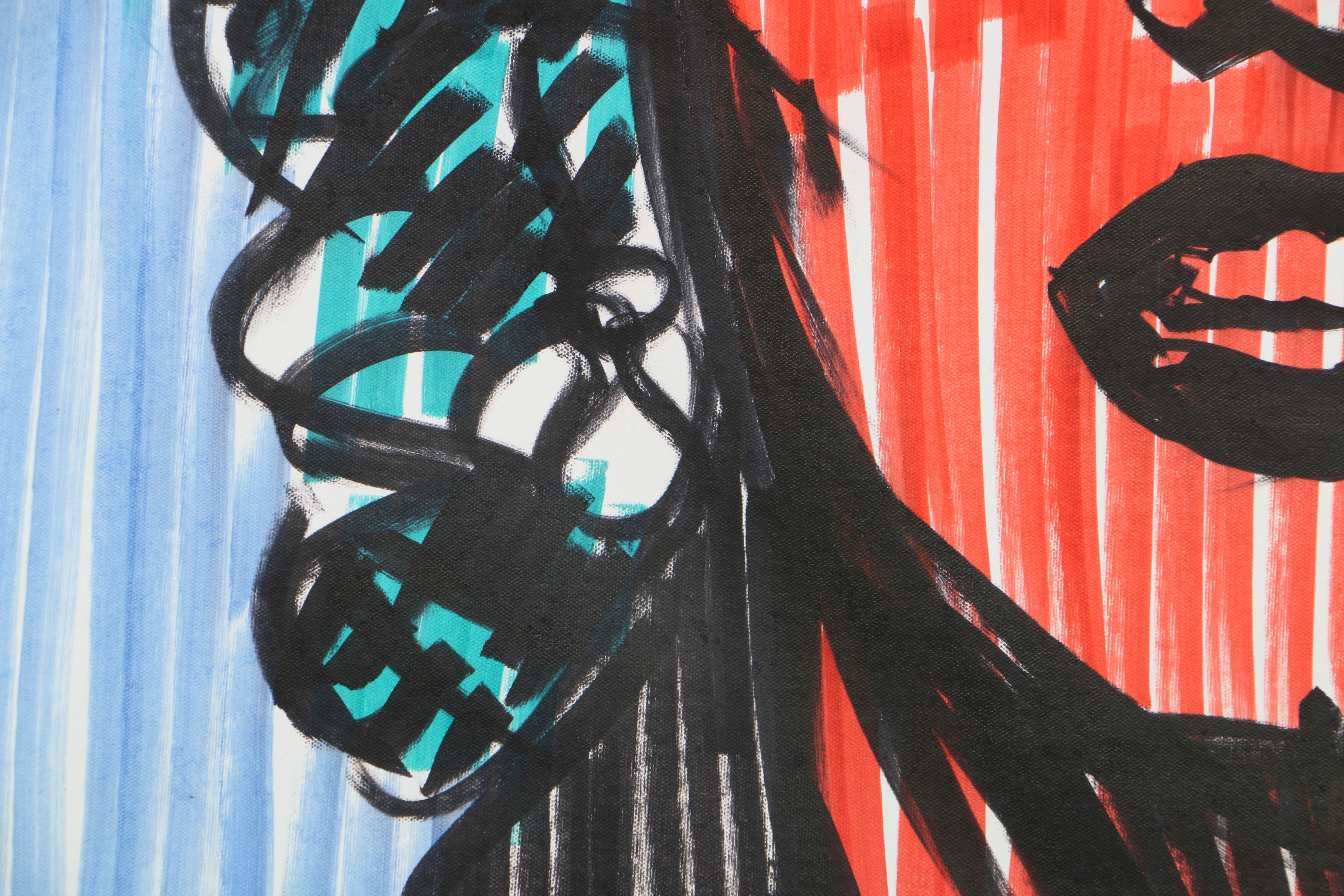 Nick Vukmanovich Permanent Marker on Canvas "Marilyn Photo"