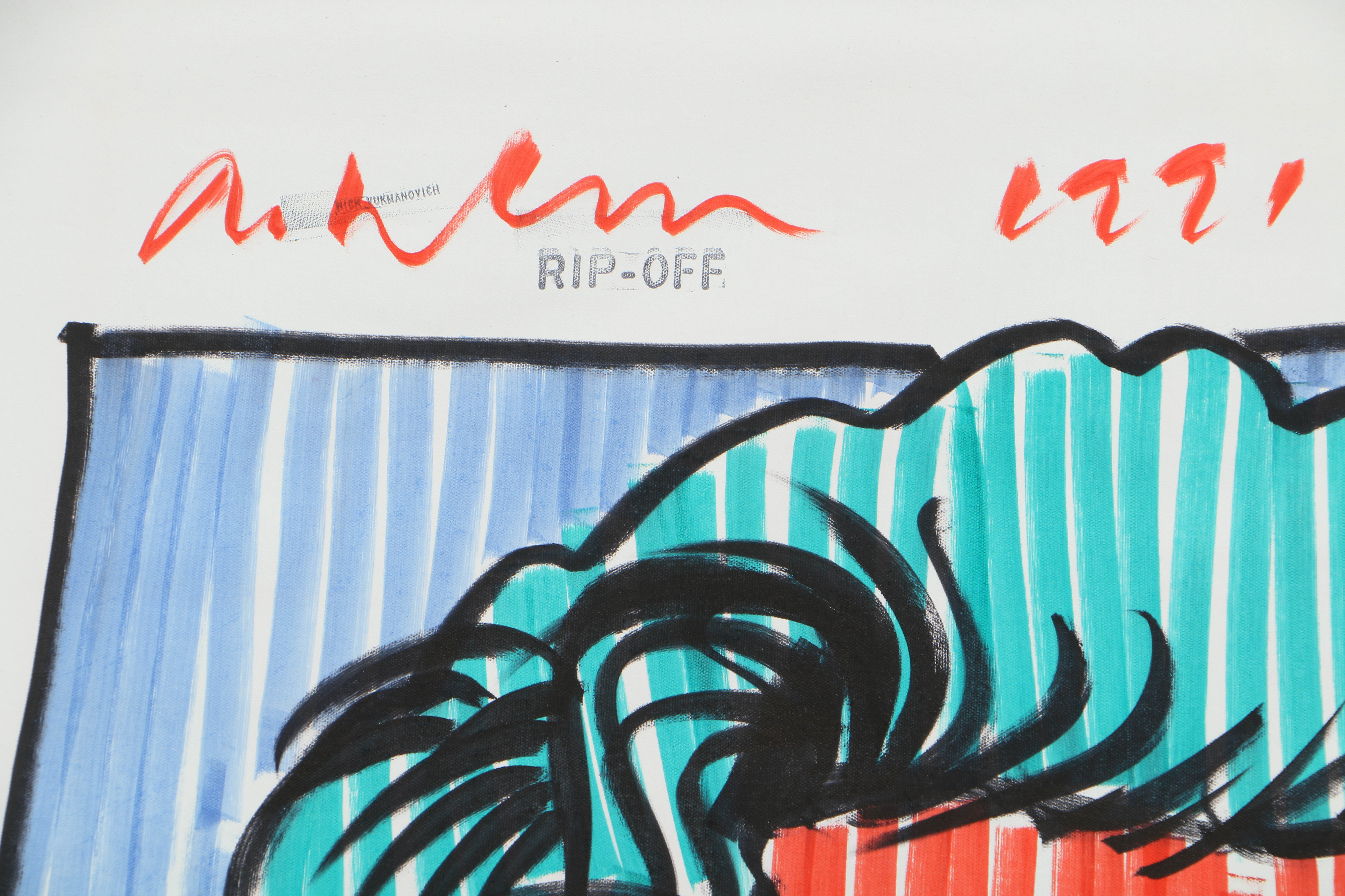 Nick Vukmanovich Permanent Marker on Canvas "Marilyn Photo"