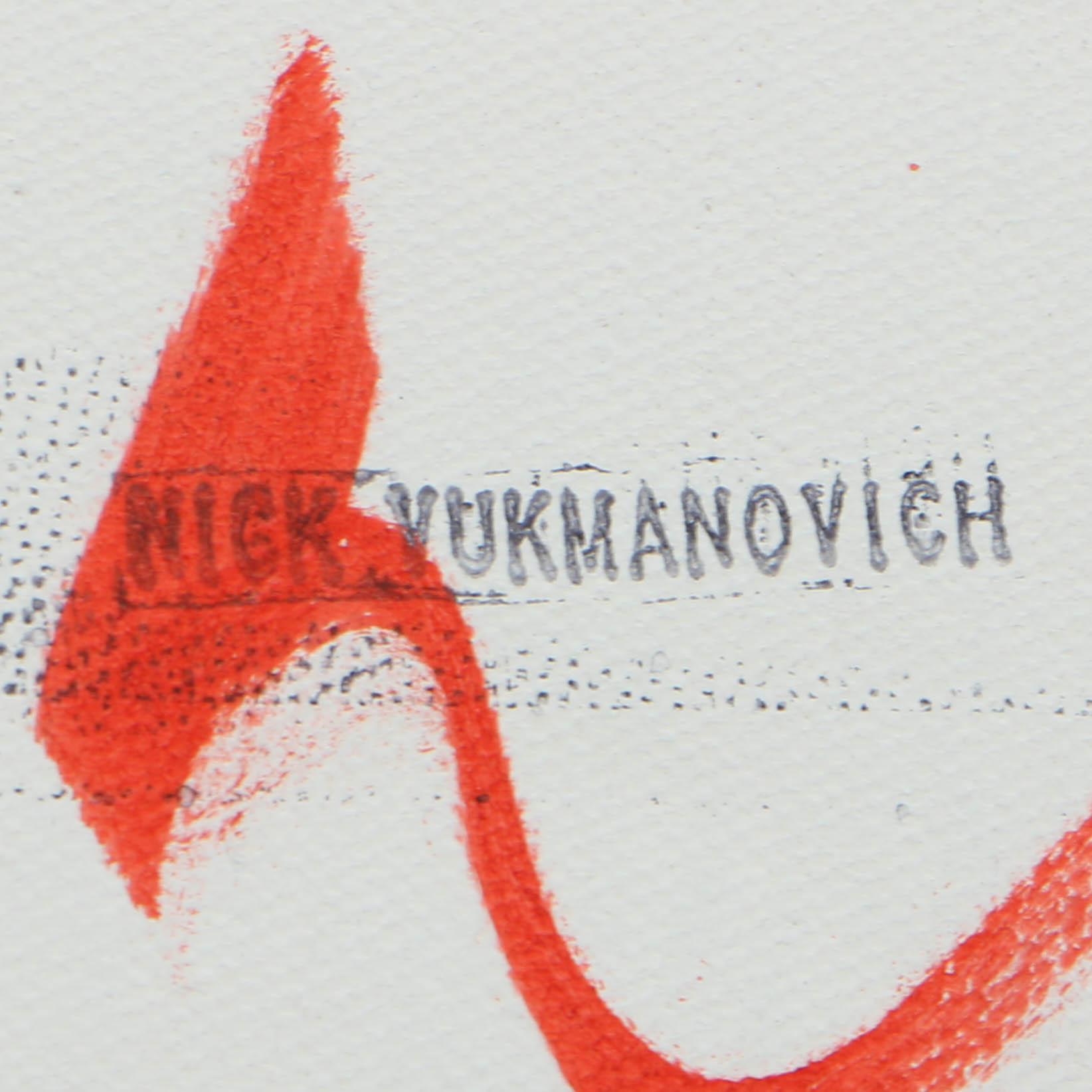 Nick Vukmanovich Permanent Marker on Canvas "Marilyn Photo"