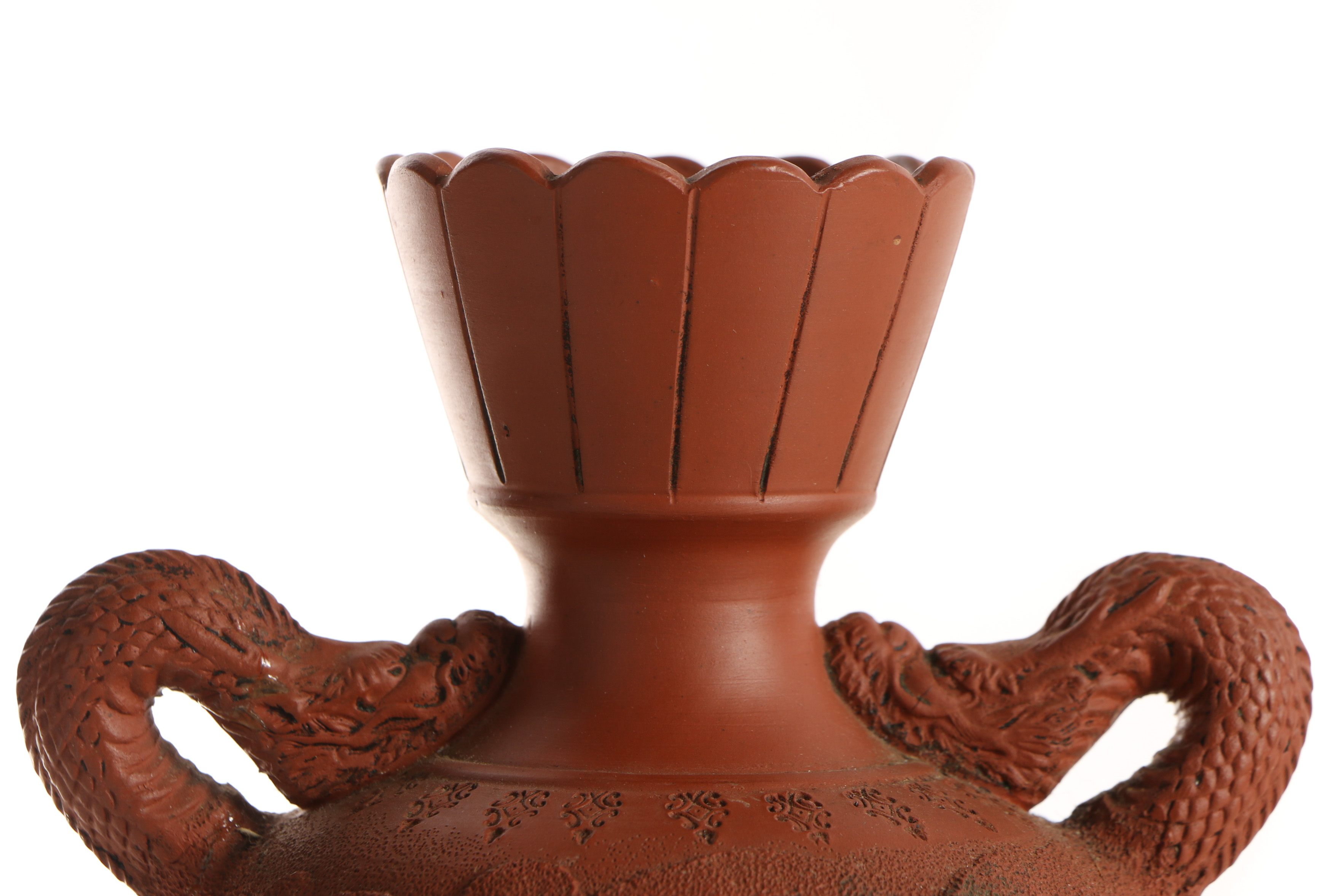 Japanese Tokoname Ware Vases with Dragon Motifs