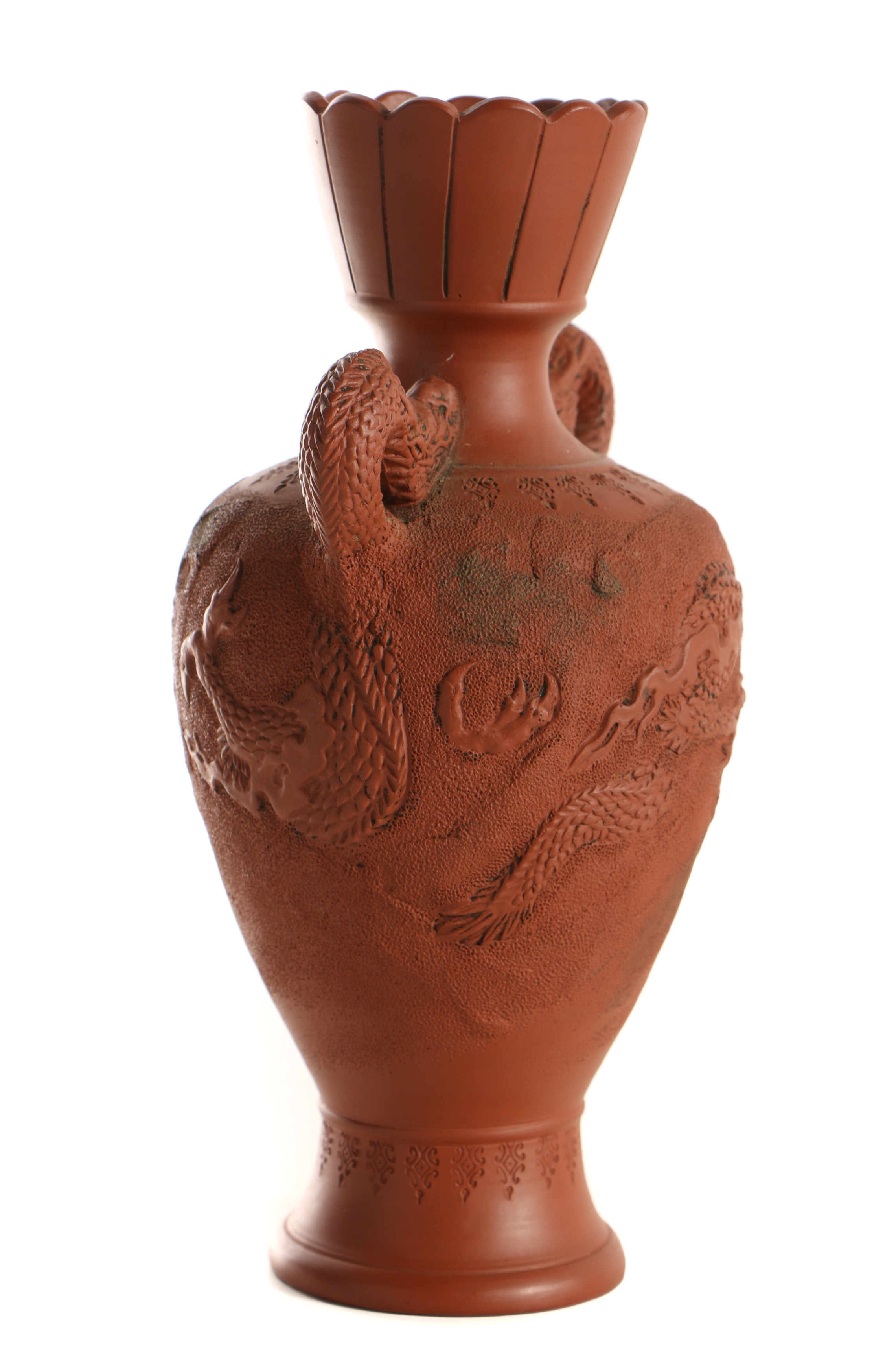 Japanese Tokoname Ware Vases with Dragon Motifs