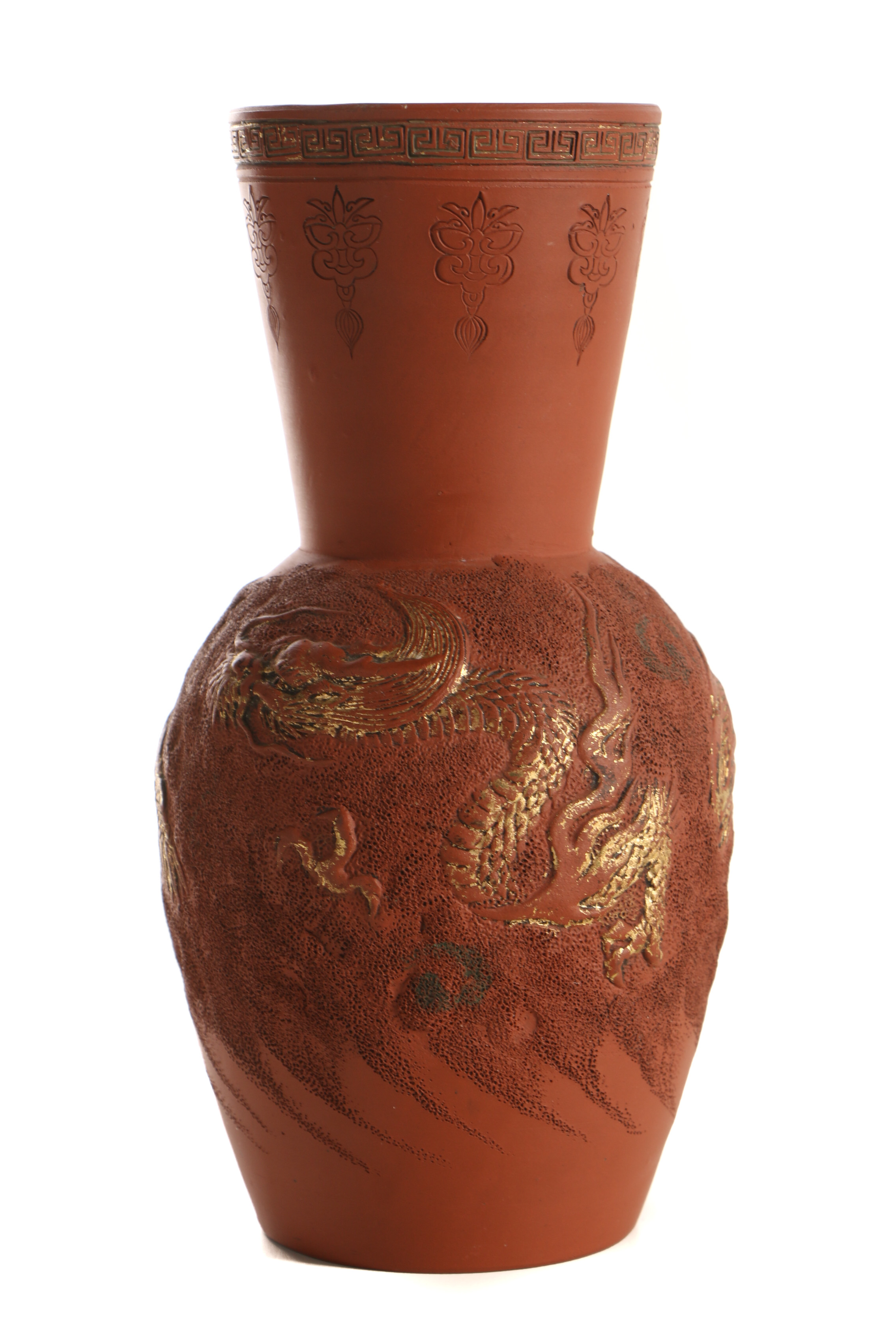 Japanese Tokoname Ware Vases with Dragon Motifs