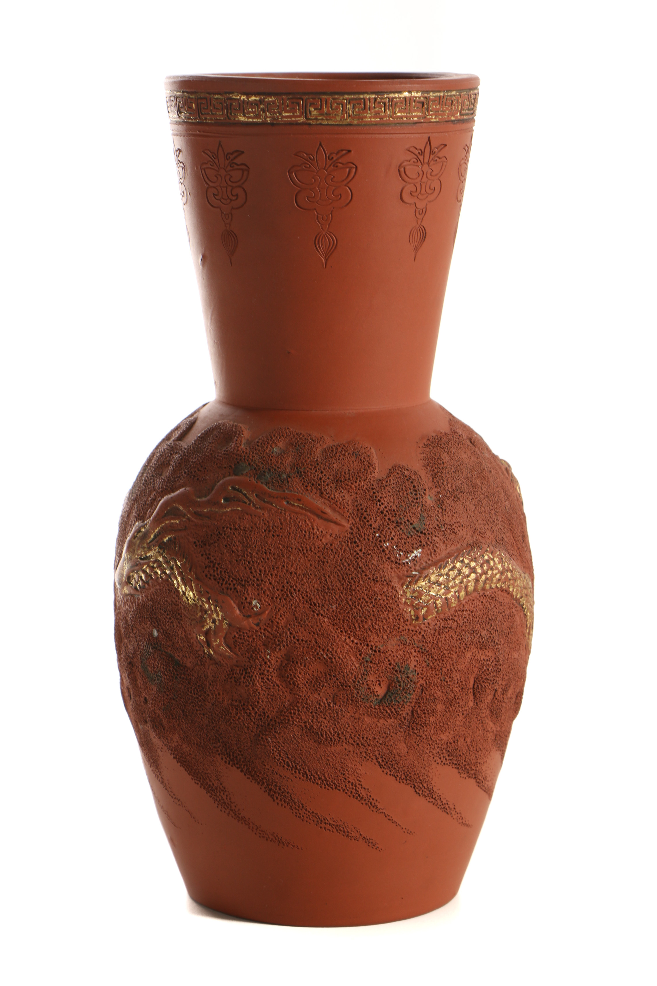 Japanese Tokoname Ware Vases with Dragon Motifs