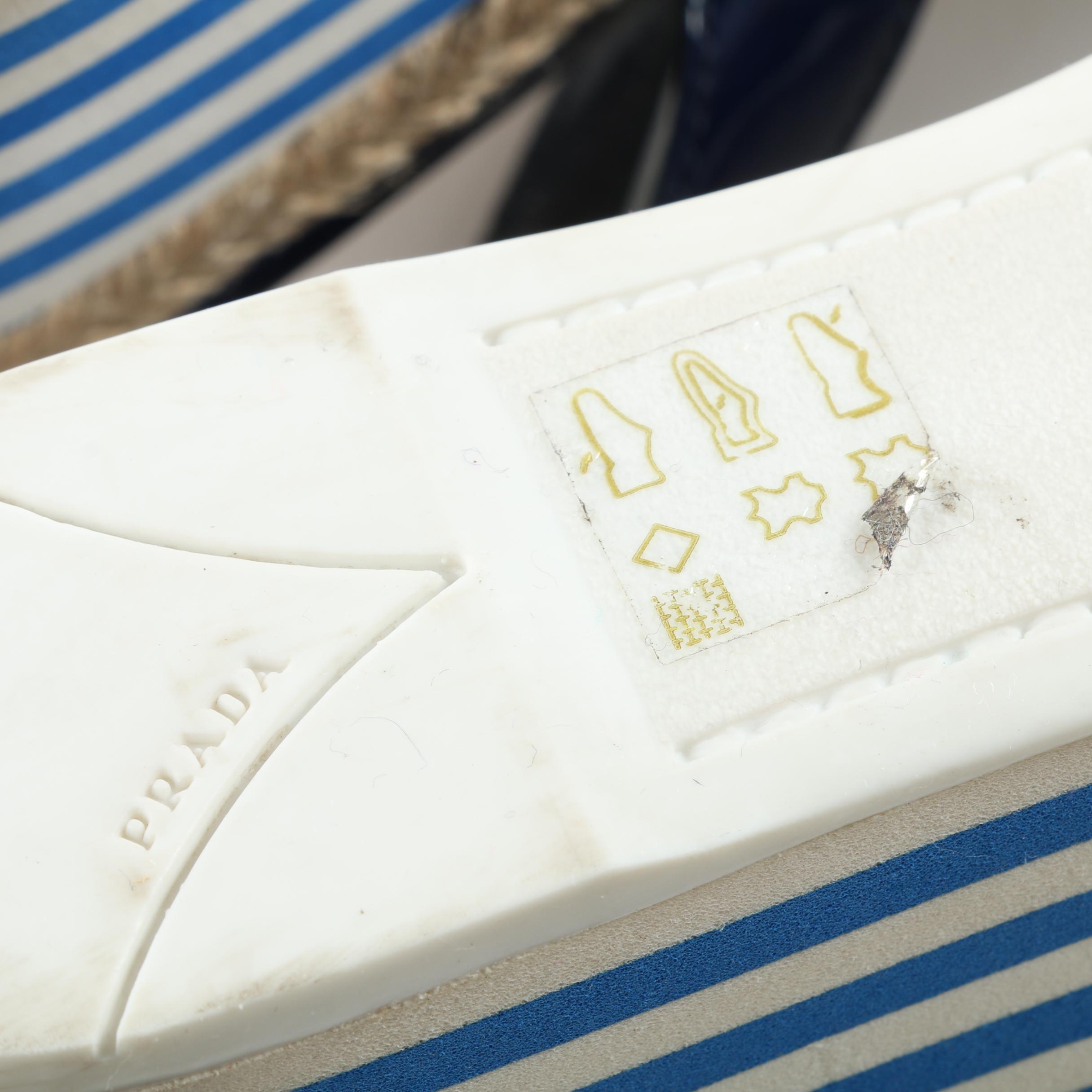 Prada Blue Patent Leather Platform Sandals