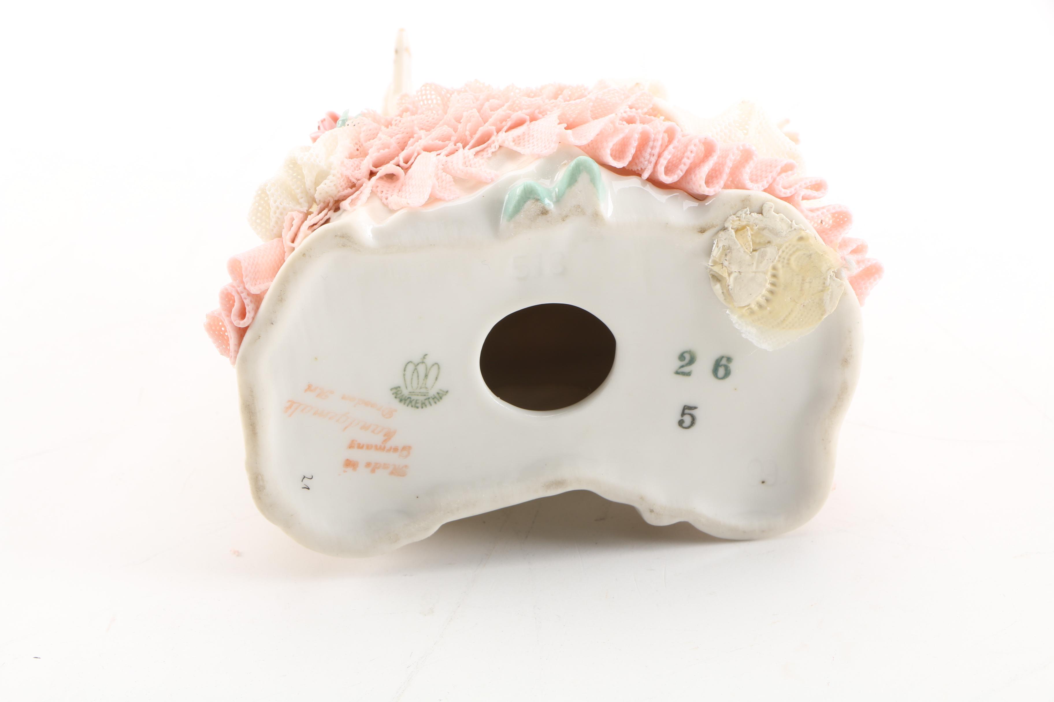 Frankenthal Dresden Lace Figurine and Courting Couple