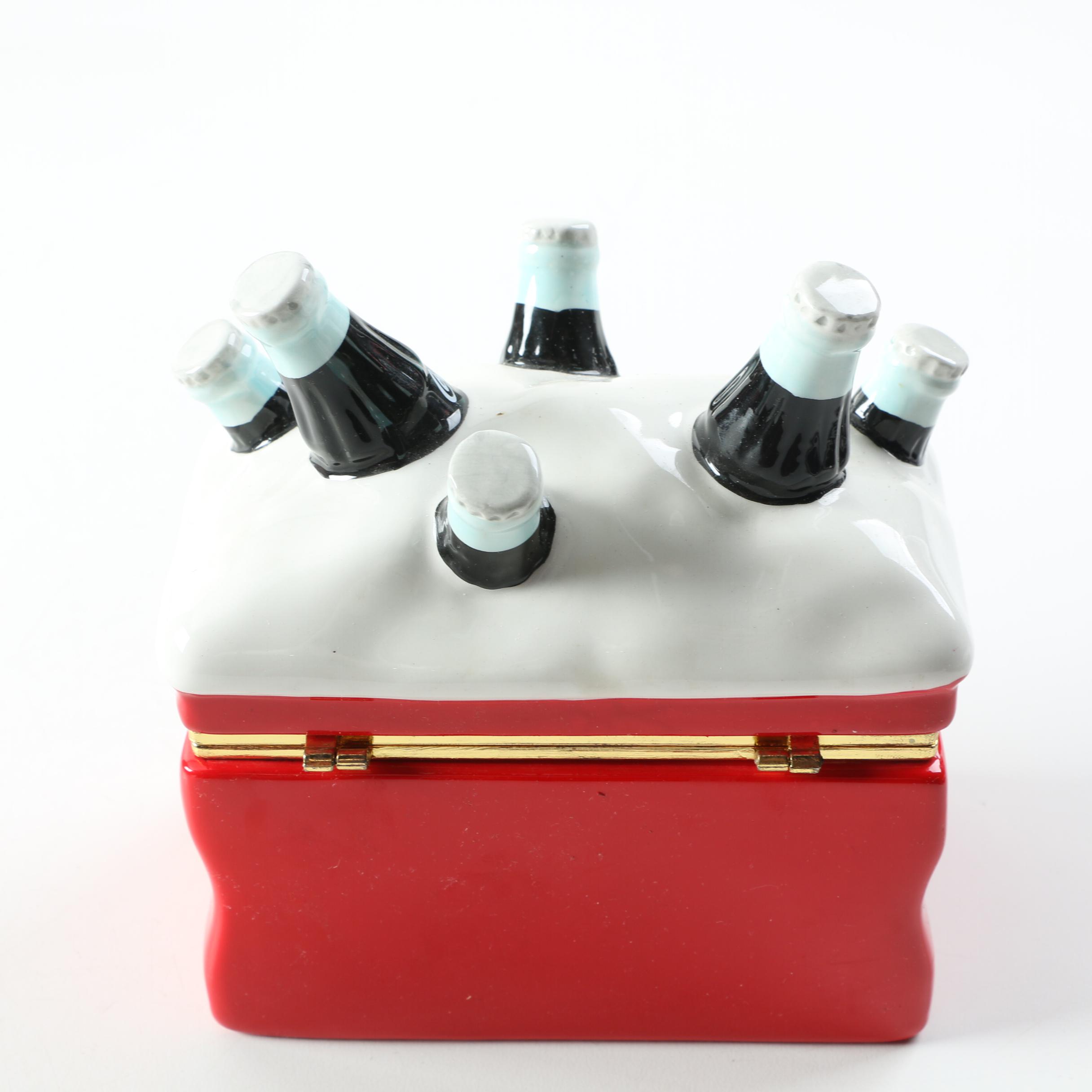 Coca-Cola Clock, Posters, Tokens and Other Assorted Collectibles Cigar Box