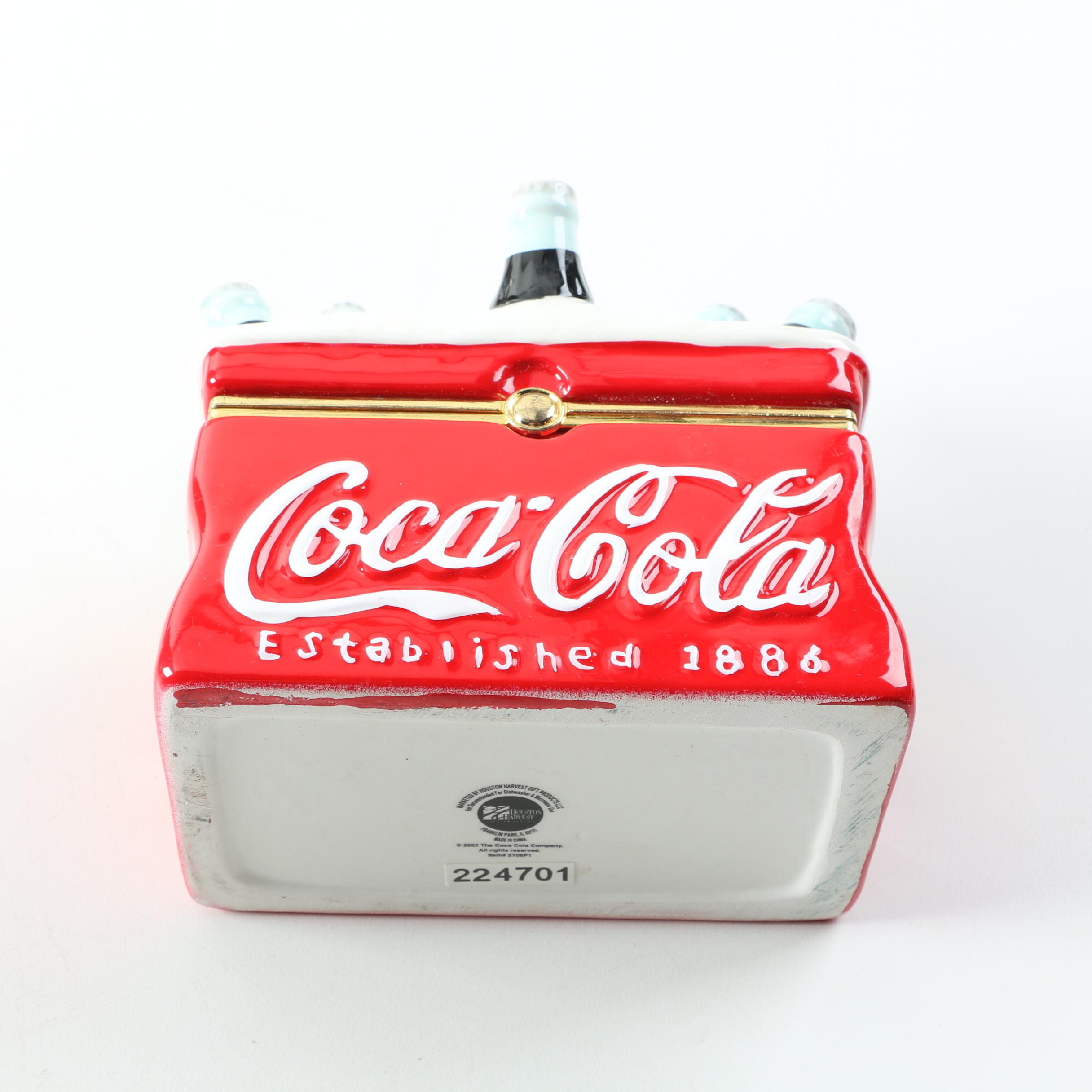 Coca-Cola Clock, Posters, Tokens and Other Assorted Collectibles Cigar Box