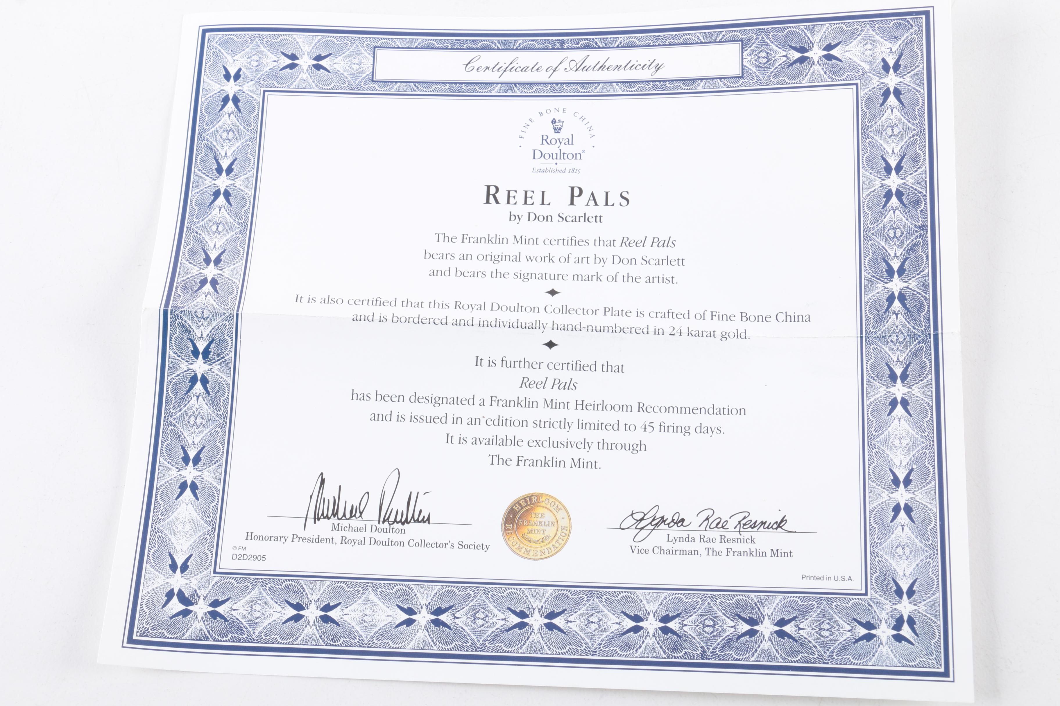 Robert Christie for Franklin Mint Collectible Porcelain Plates Featuring Puppies