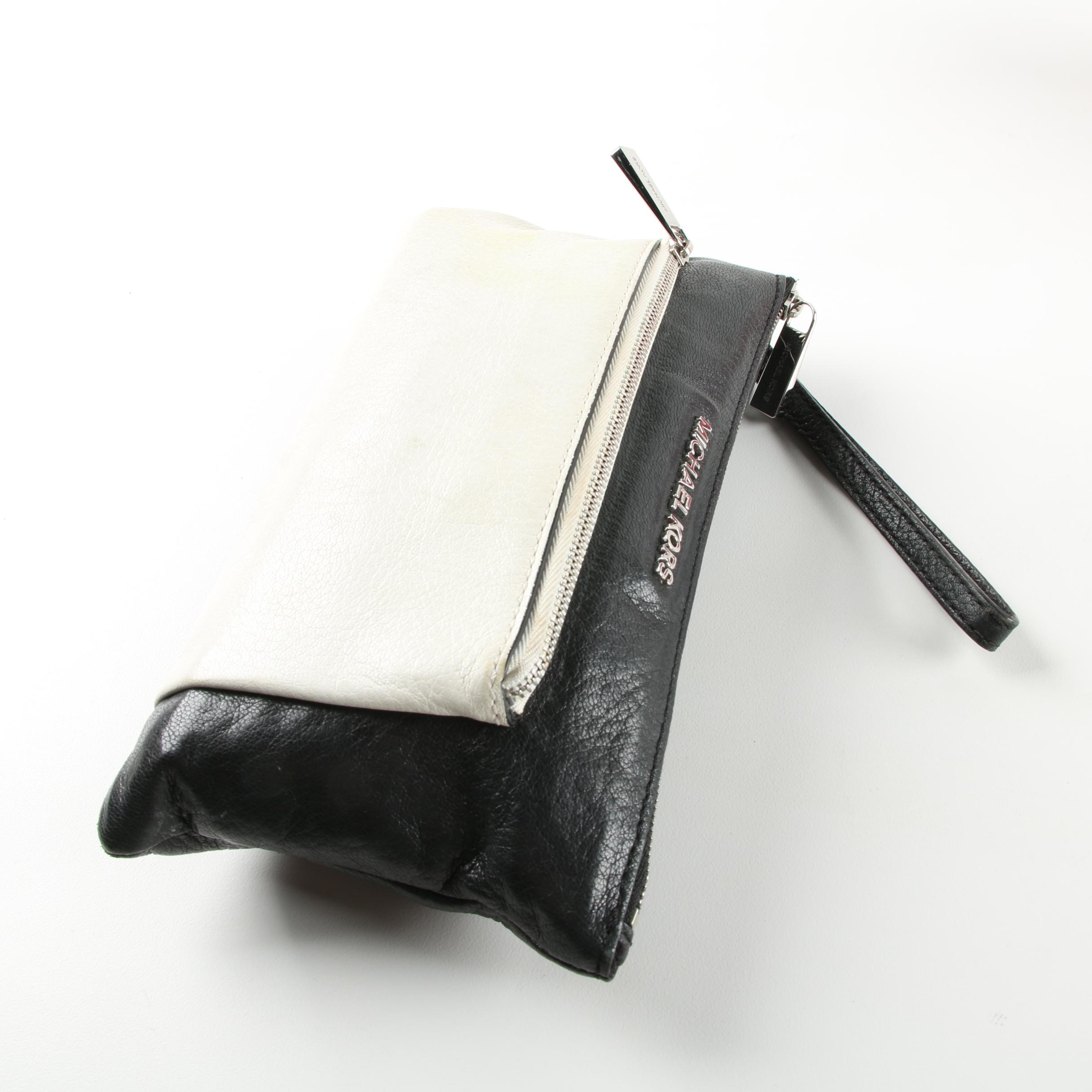 MICHAEL Michael Kors Leather Wristlet and Tory Burch Cosmetics Bag