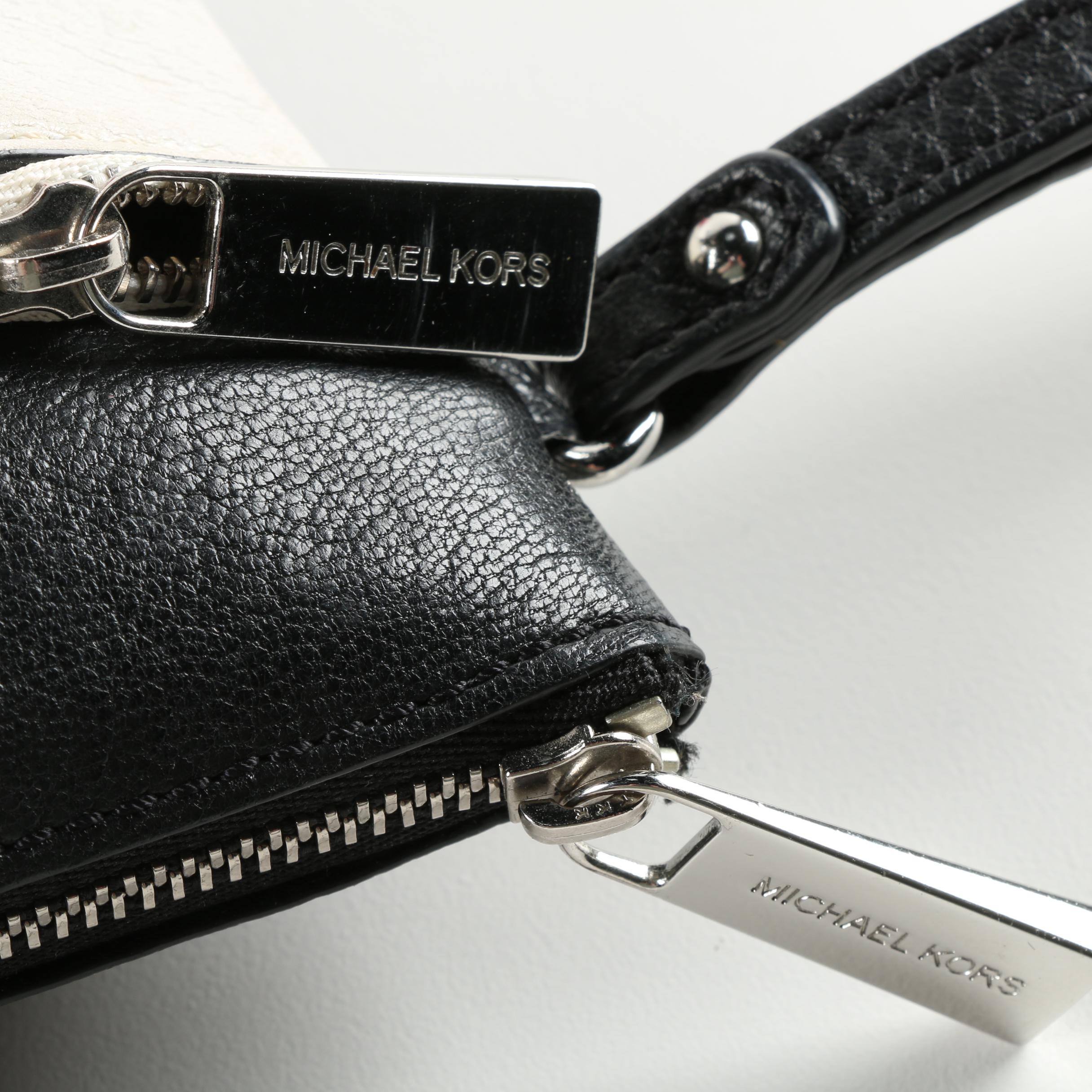 MICHAEL Michael Kors Leather Wristlet and Tory Burch Cosmetics Bag