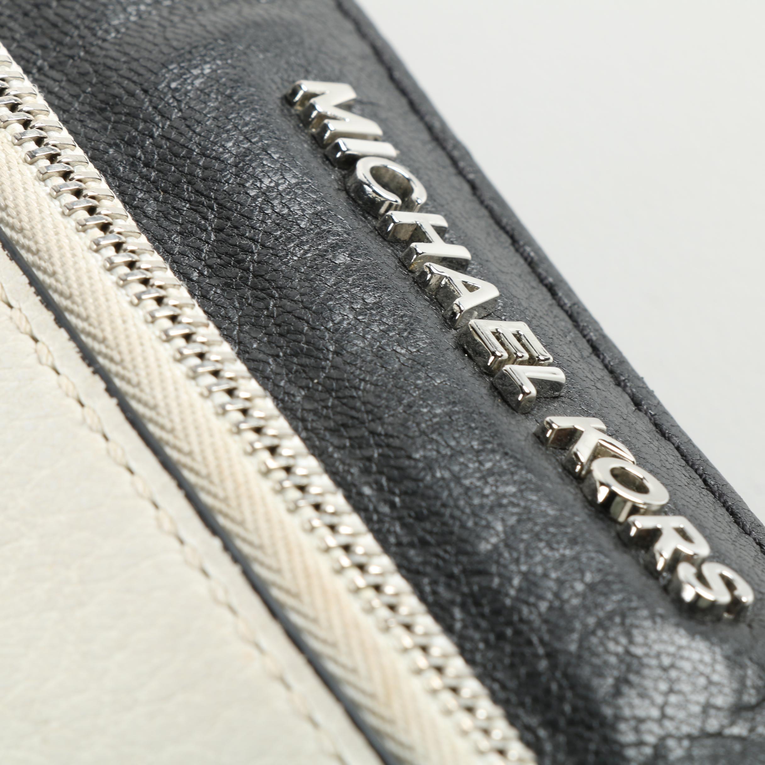 MICHAEL Michael Kors Leather Wristlet and Tory Burch Cosmetics Bag