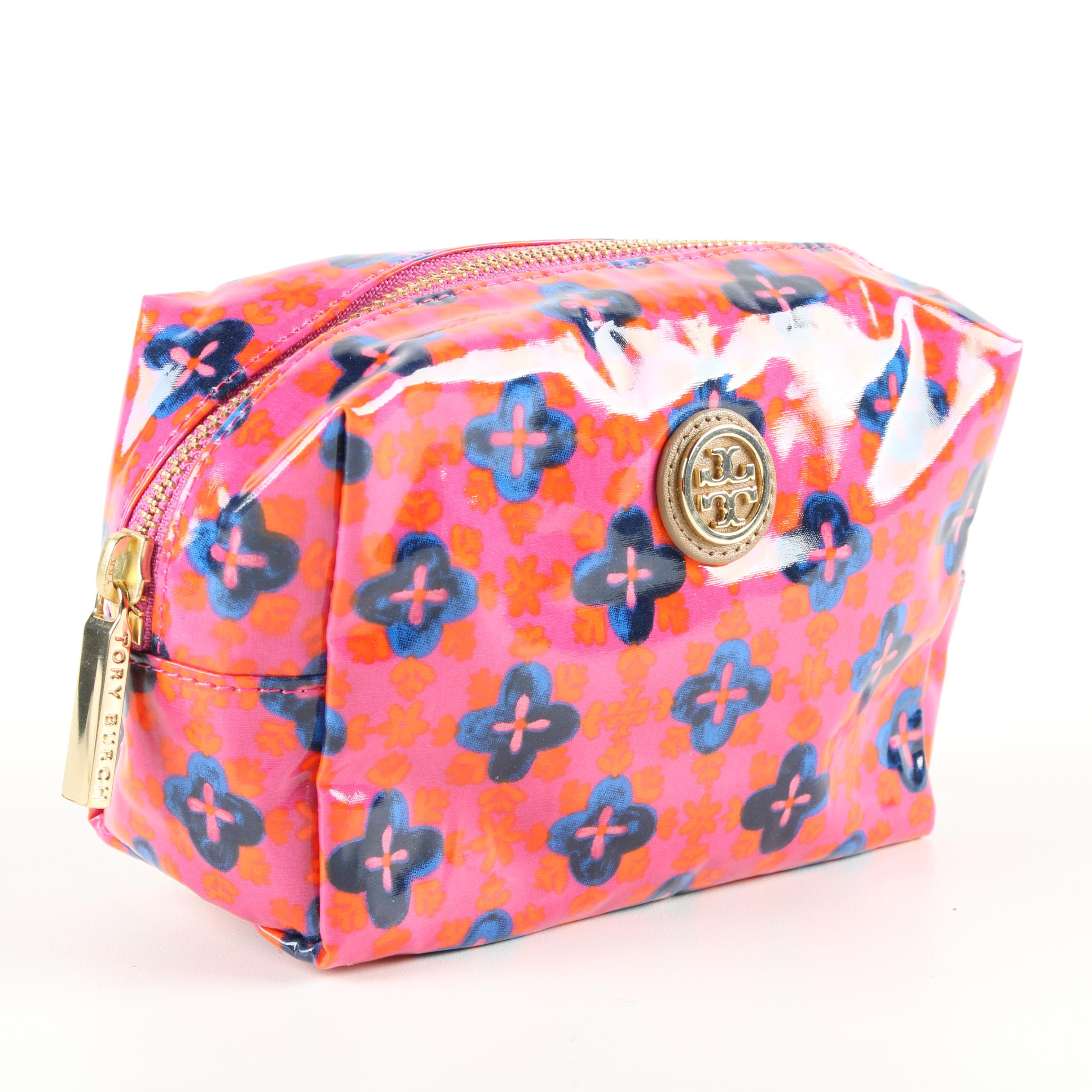 MICHAEL Michael Kors Leather Wristlet and Tory Burch Cosmetics Bag