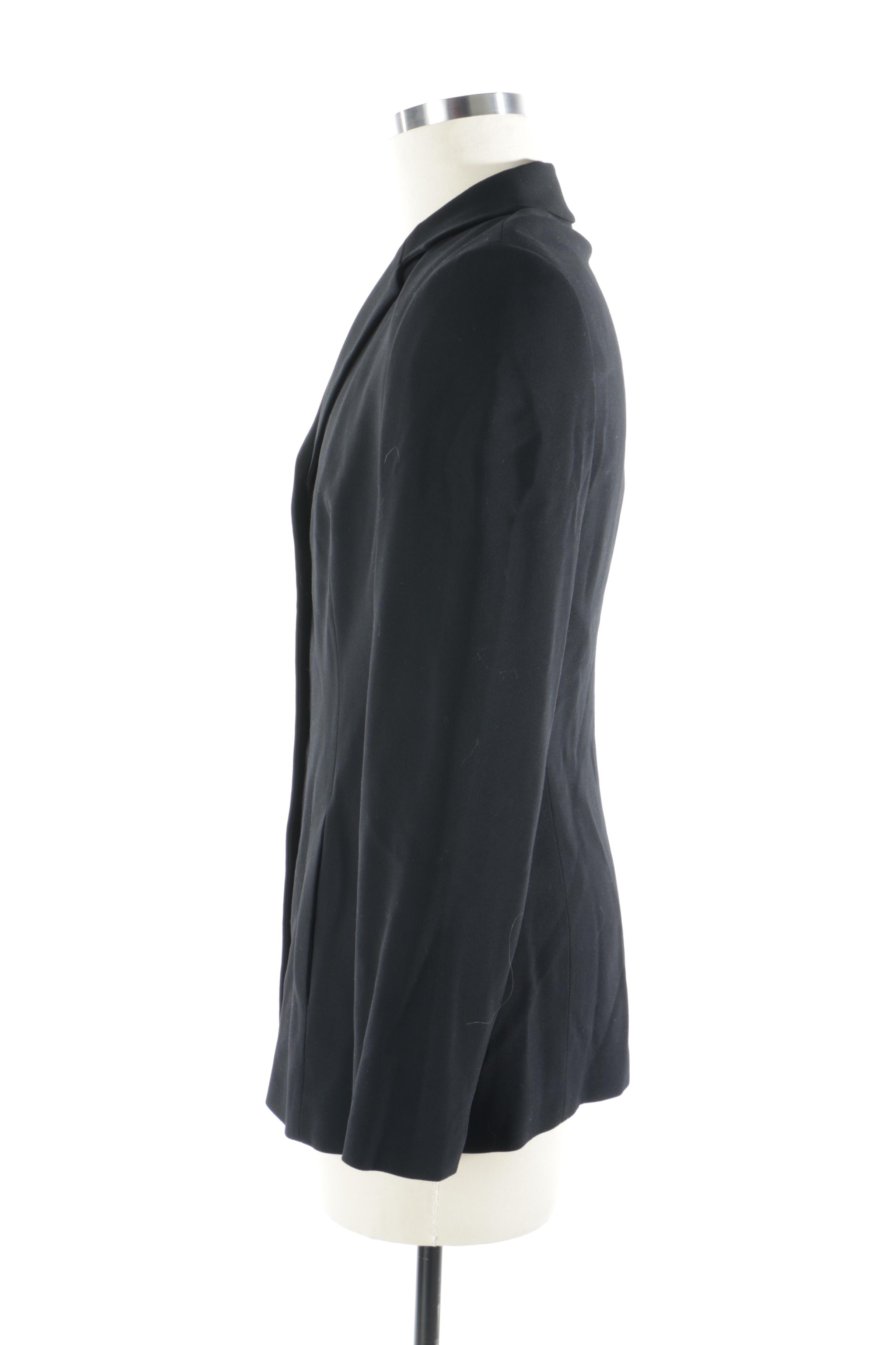 Calvin Klein Collection for Bergdorf Goodman Black Virgin Wool Blazer