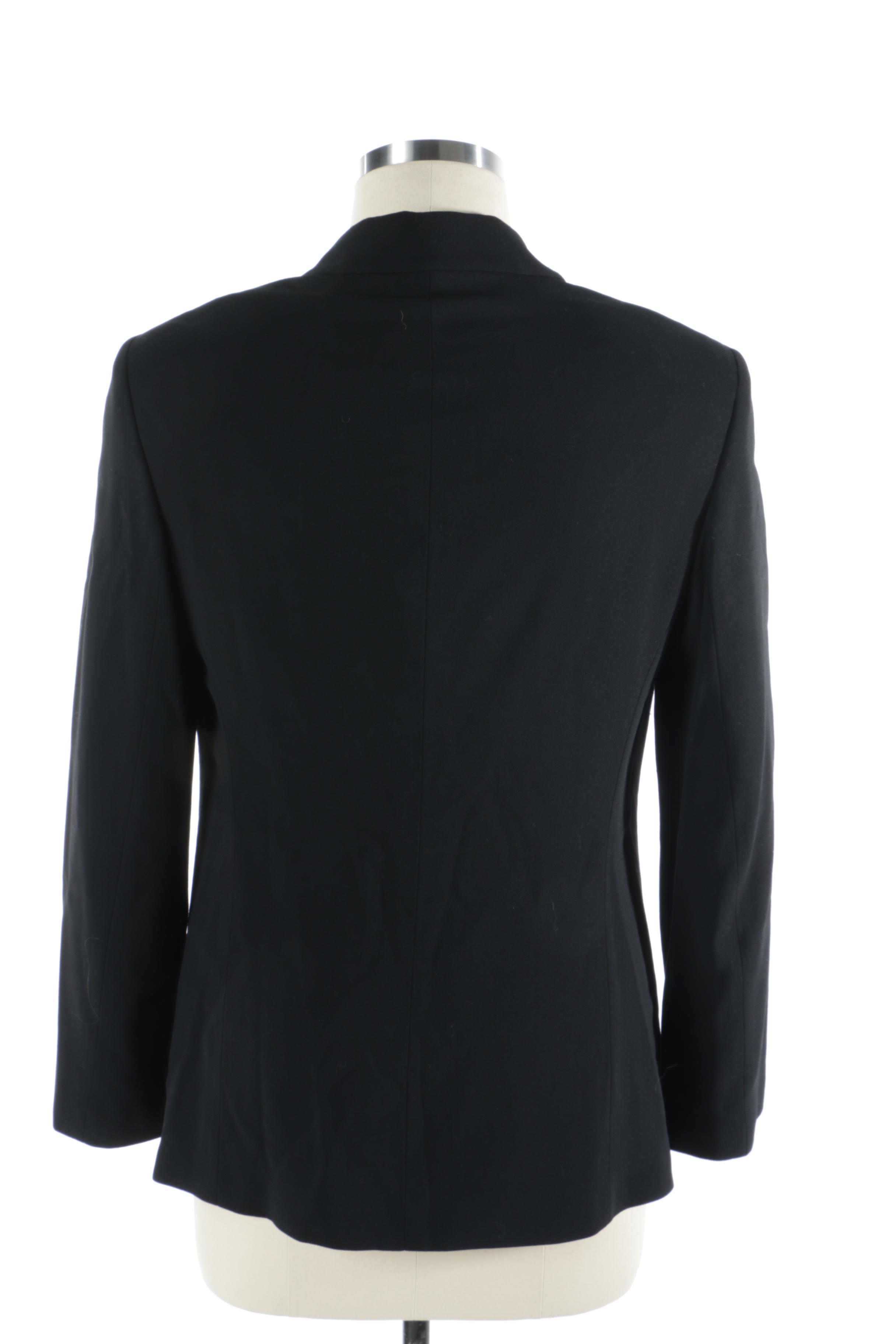Calvin Klein Collection for Bergdorf Goodman Black Virgin Wool Blazer