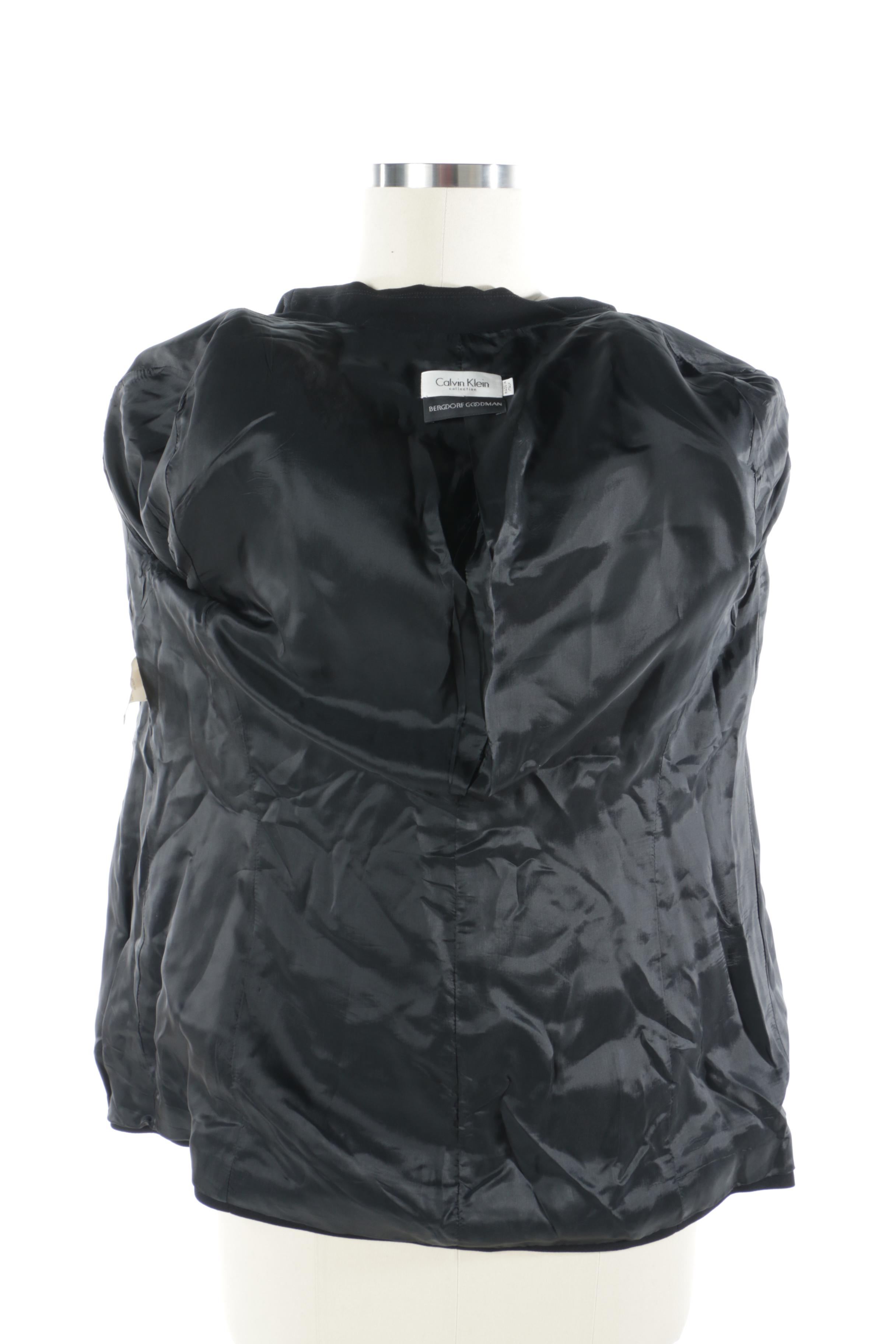 Calvin Klein Collection for Bergdorf Goodman Black Virgin Wool Blazer