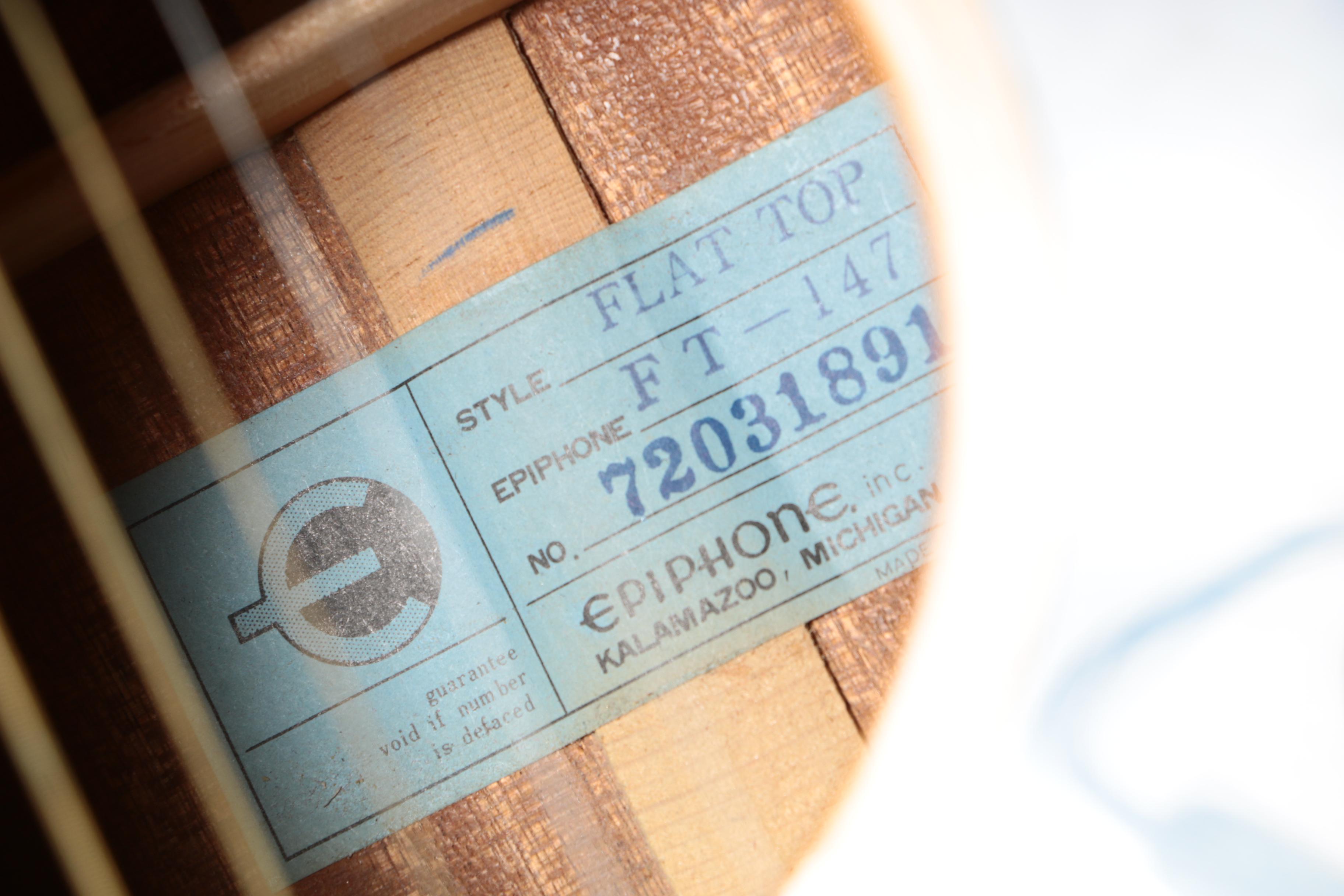 Vintage Epiphone FT-147 Dreadnought Acoustic Guitar