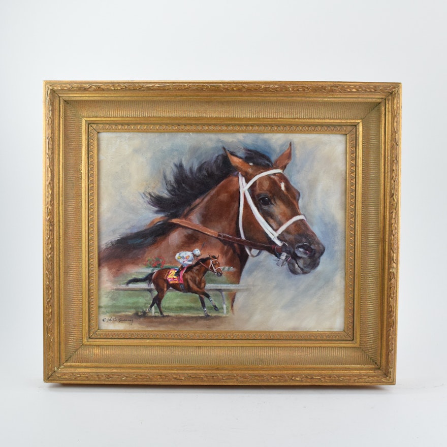 Celeste Susany Acrylic Equestrian Painting