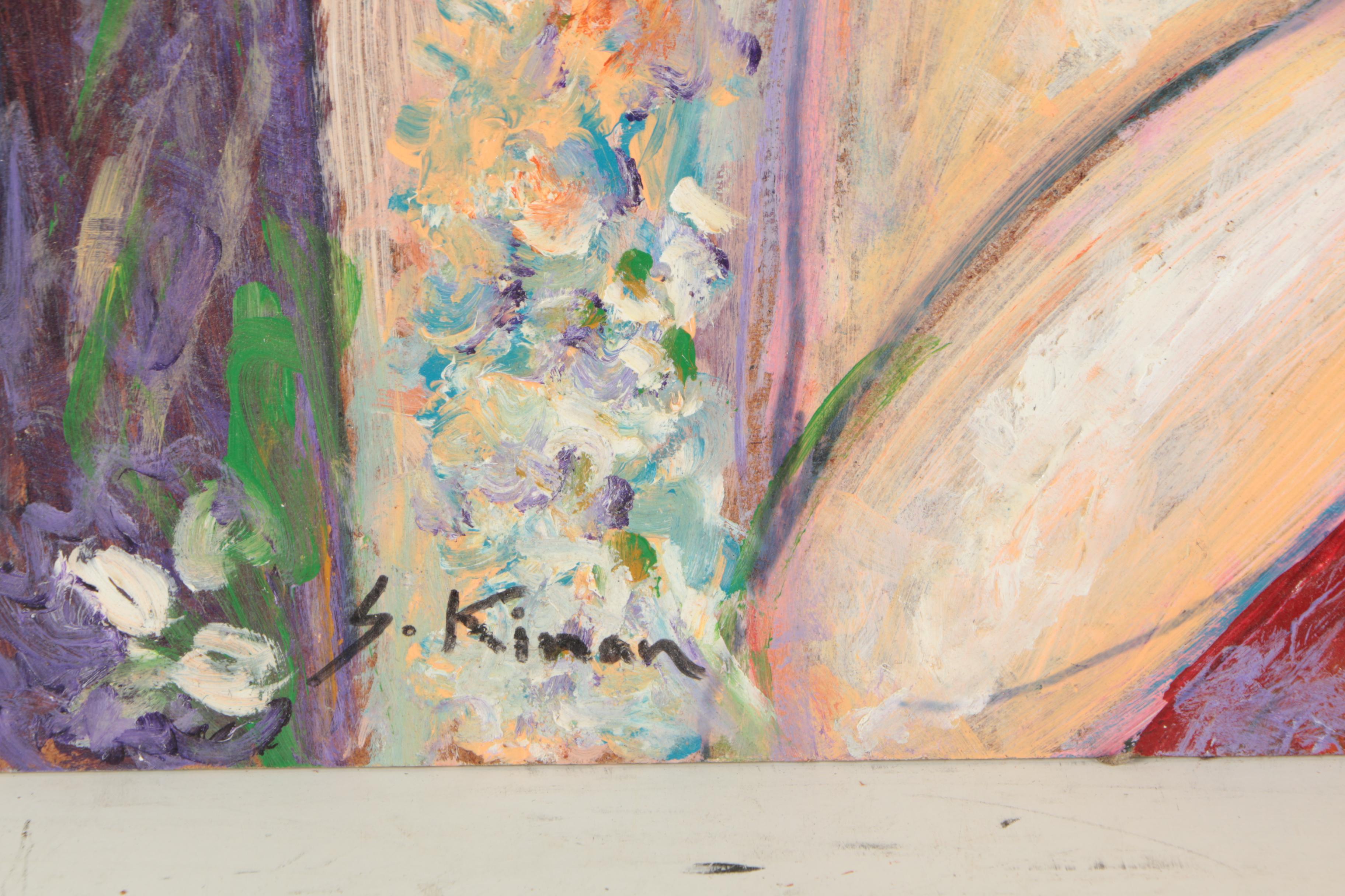 Sarah Kinan Oil Painting of Woman with Apple Tree