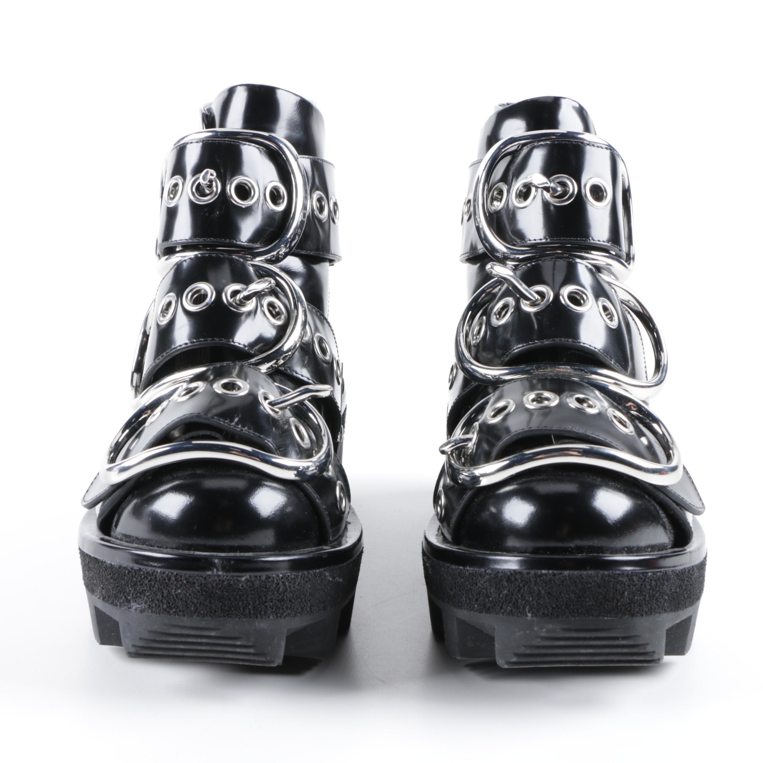 Alexander Wang Sloane Runway Black Buckle Boots