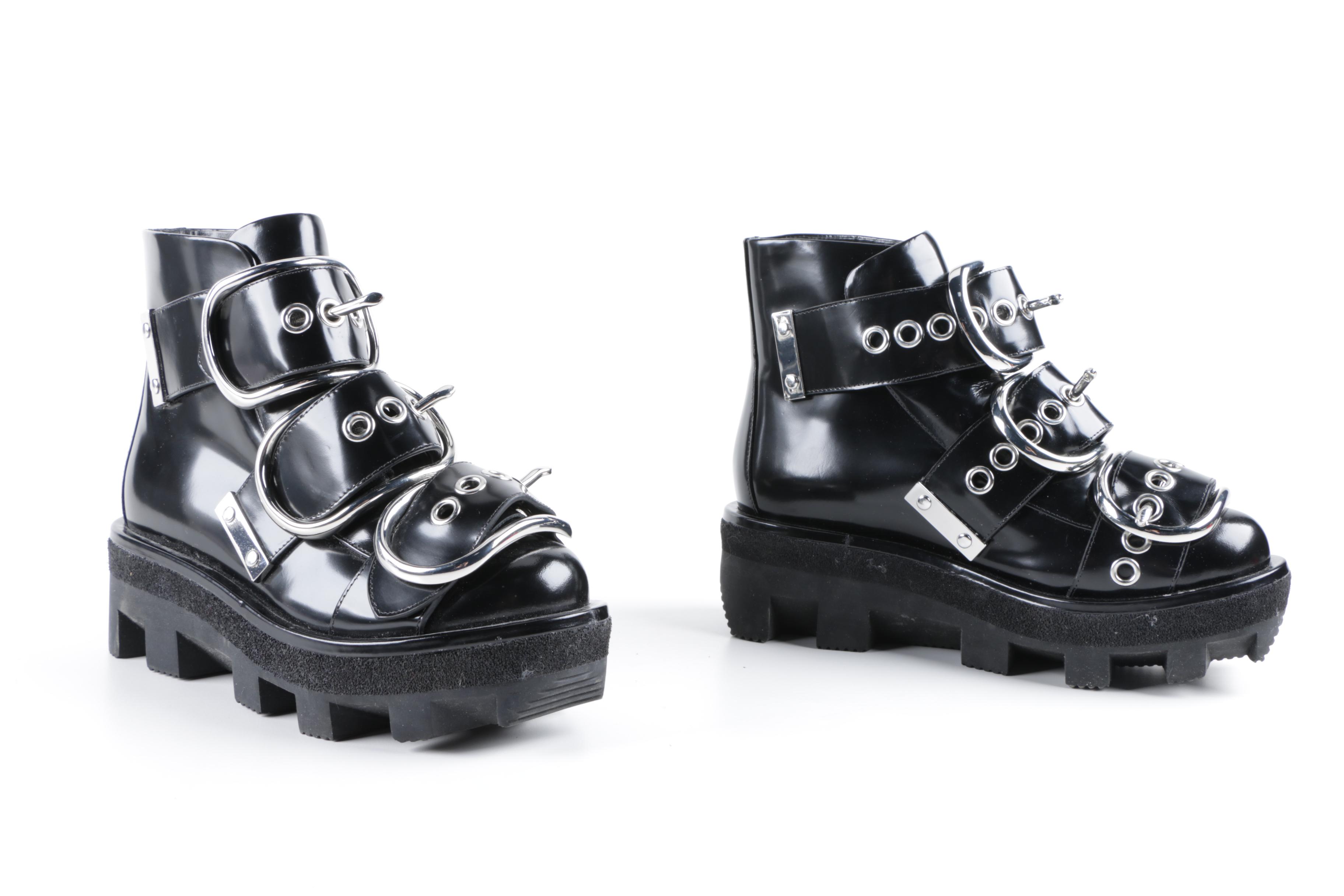 Alexander Wang Sloane Runway Black Buckle Boots