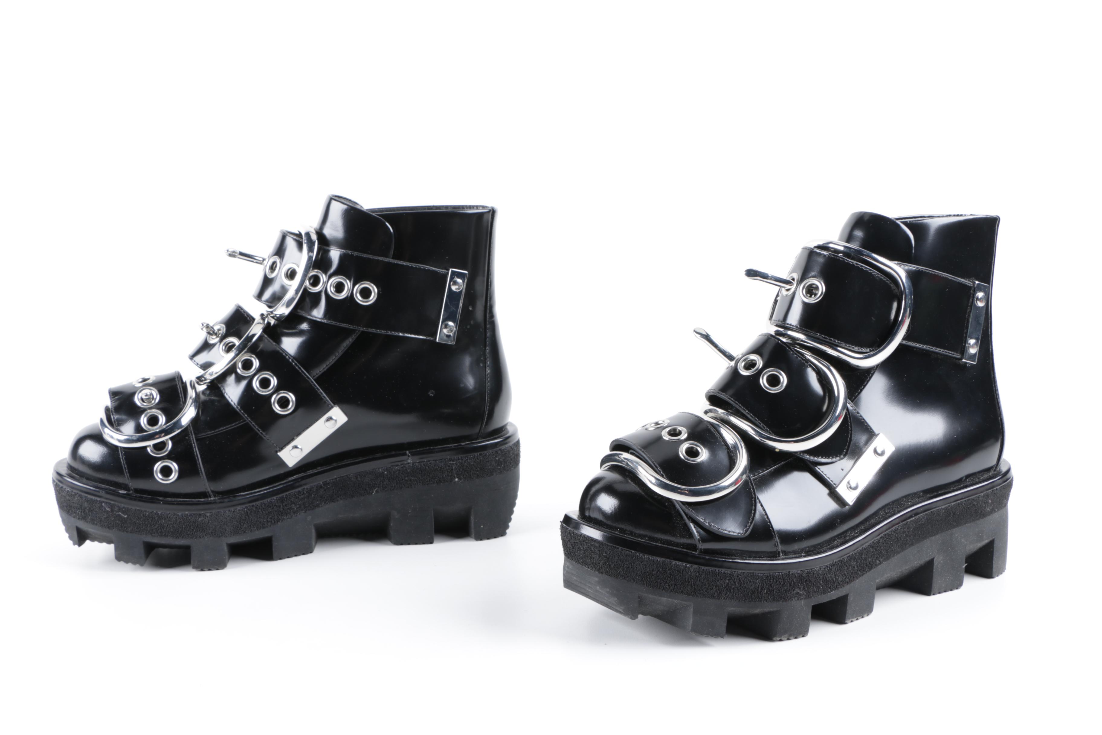 Alexander Wang Sloane Runway Black Buckle Boots